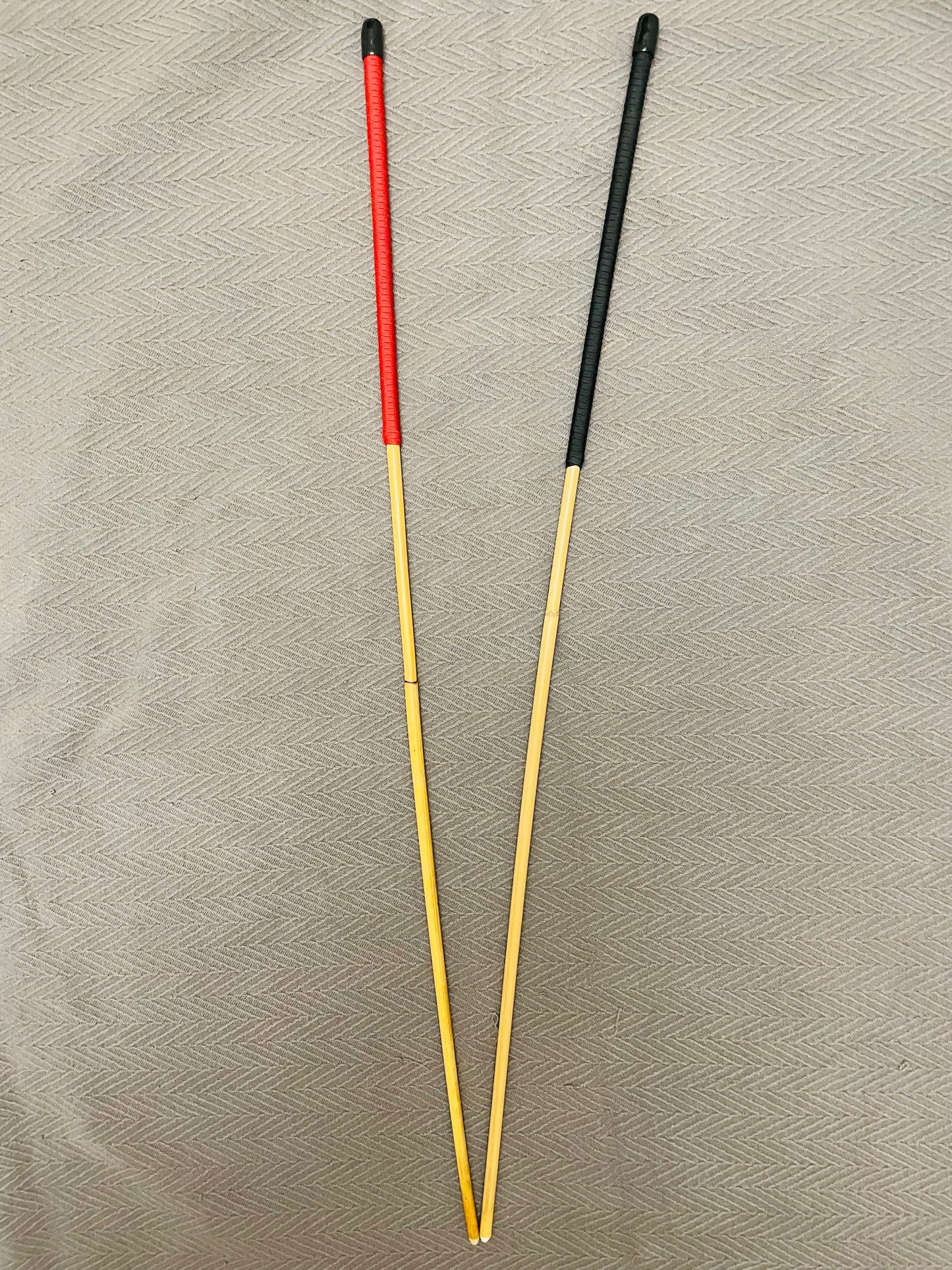 The Scorpion - Whippy Classic Dragon Punishment Cane - 105 cms L & 8 - 9 mm Diameter - 14" BLACK / RED Paracord Handles - Englishvice Canes
