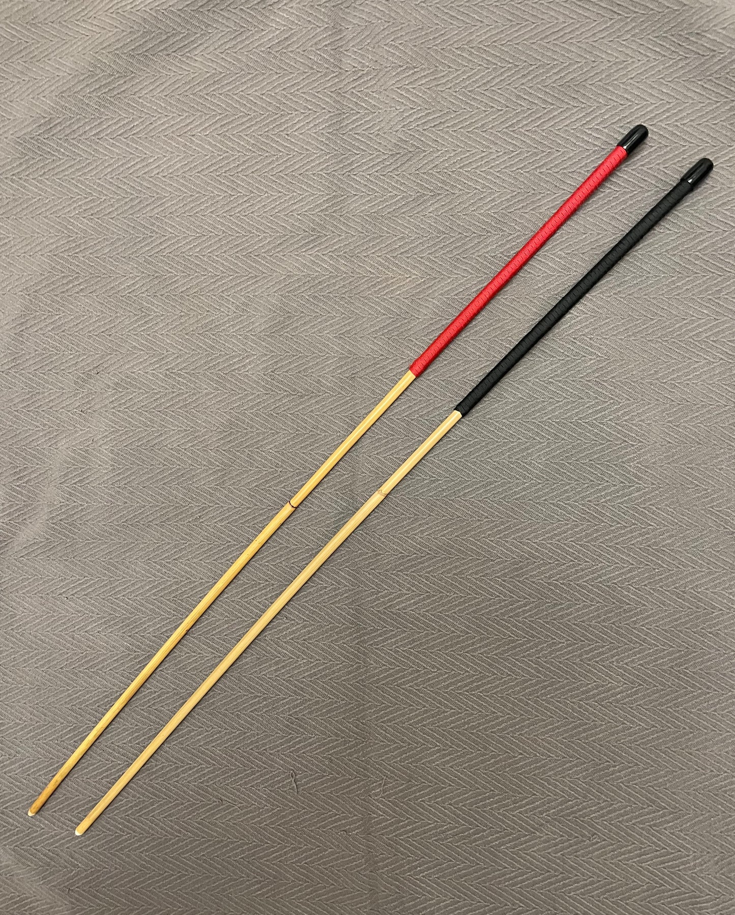 The Scorpion - Whippy Classic Dragon Punishment Cane - 105 cms L & 8 - 9 mm Diameter - 14" BLACK / RED Paracord Handles - Englishvice Canes