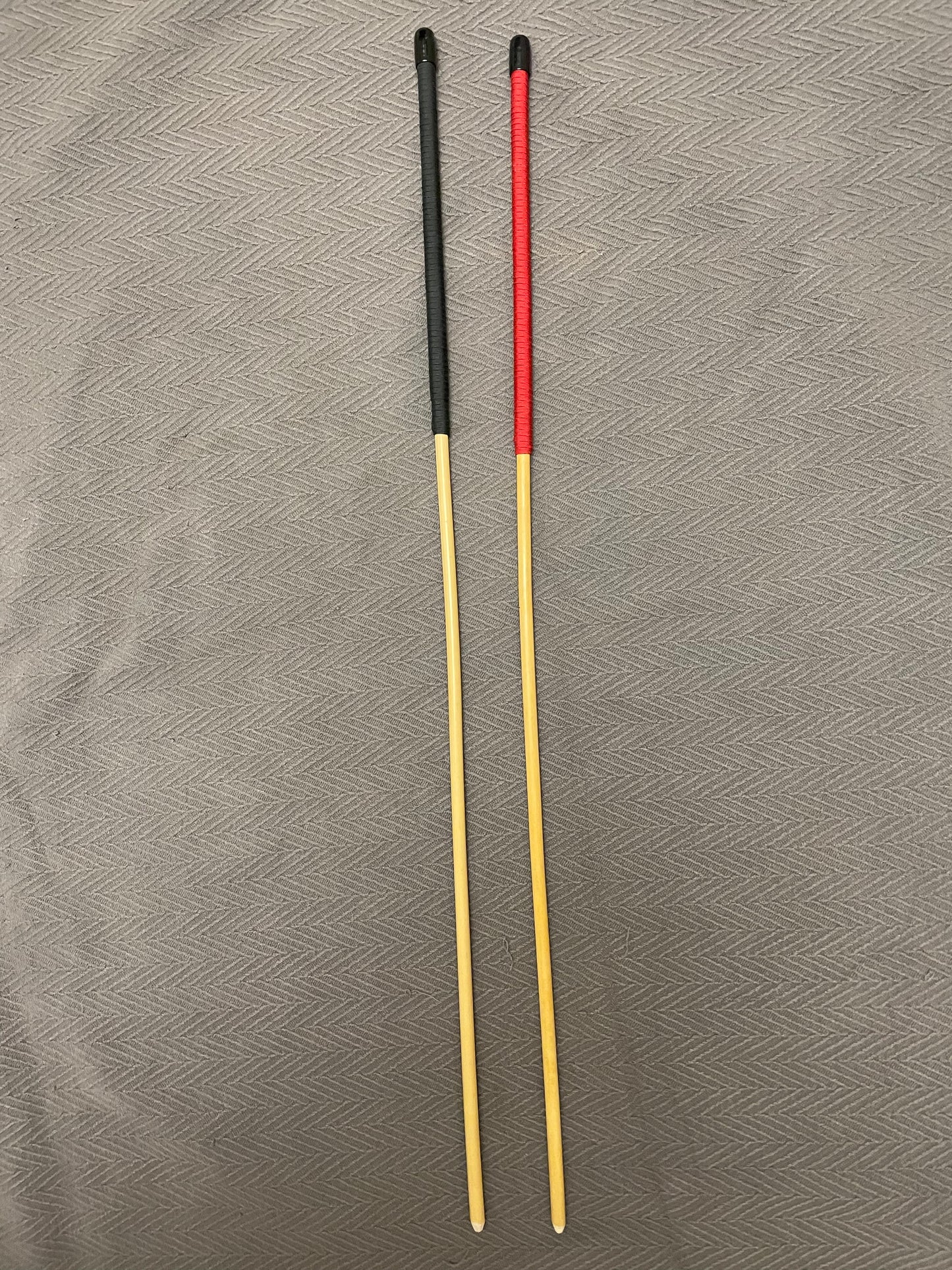 The Scorpion - Whippy Classic Dragon Punishment Cane - 105 cms L & 8 - 9 mm Diameter - 14" BLACK / RED Paracord Handles - Englishvice Canes