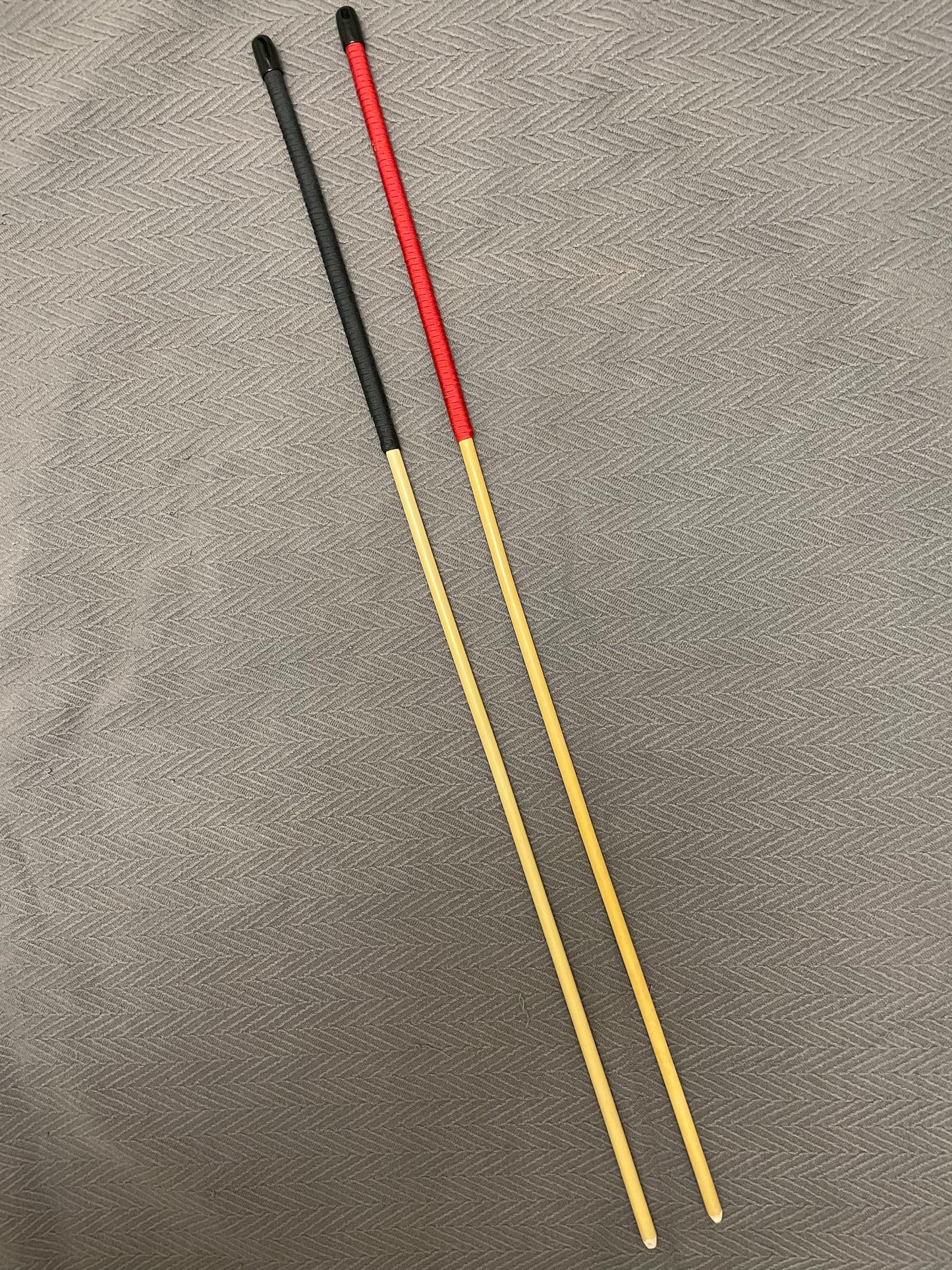 The Scorpion - Whippy Classic Dragon Punishment Cane - 105 cms L & 8 - 9 mm Diameter - 14" BLACK / RED Paracord Handles - Englishvice Canes