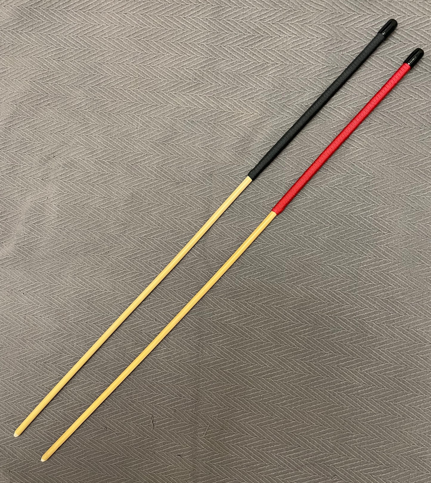 The Scorpion - Whippy Classic Dragon Punishment Cane - 105 cms L & 8 - 9 mm Diameter - 14" BLACK / RED Paracord Handles - Englishvice Canes