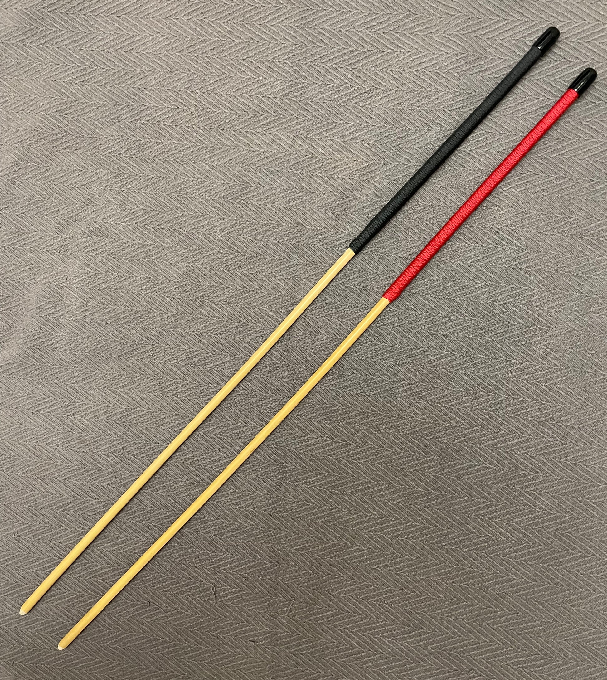 The Scorpion - Whippy Classic Dragon Punishment Cane - 105 cms L  & 8 - 9 mm Diameter - 14" BLACK / RED  Paracord  Handles - Englishvice Canes