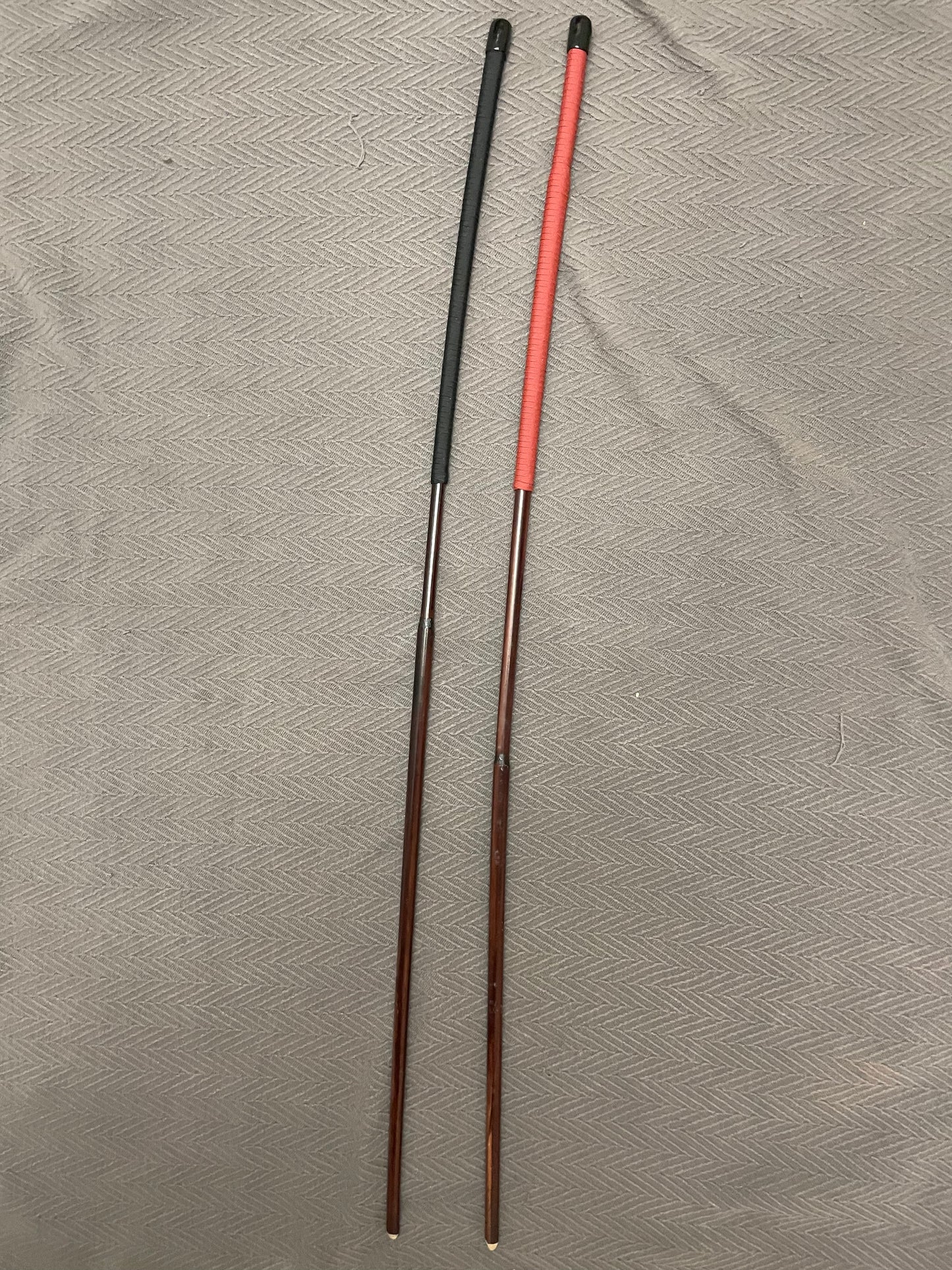 The Scorpion - Long and Whippy Classic Dragon Cane / School Cane / Punishment Cane - 105 cms L & 8 - 9 mm Diameter - 14" BLACK/RED Paracord Handles