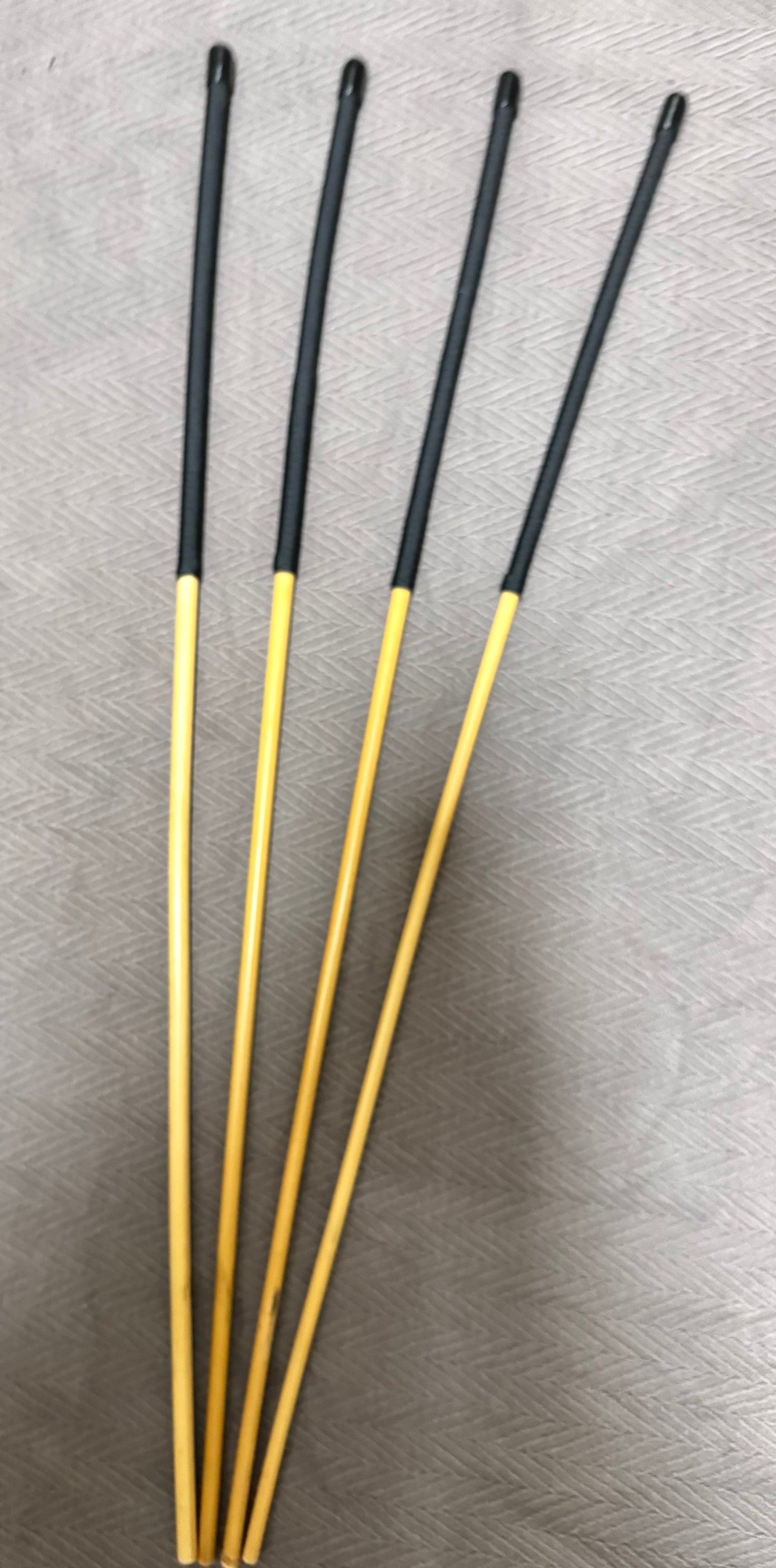 Set of 4 Knotless / No Knot Dragon Canes - 90 to 92 cms L & 10 - 13.5 mm D - BLACK Paracord Handles - Englishvice Canes