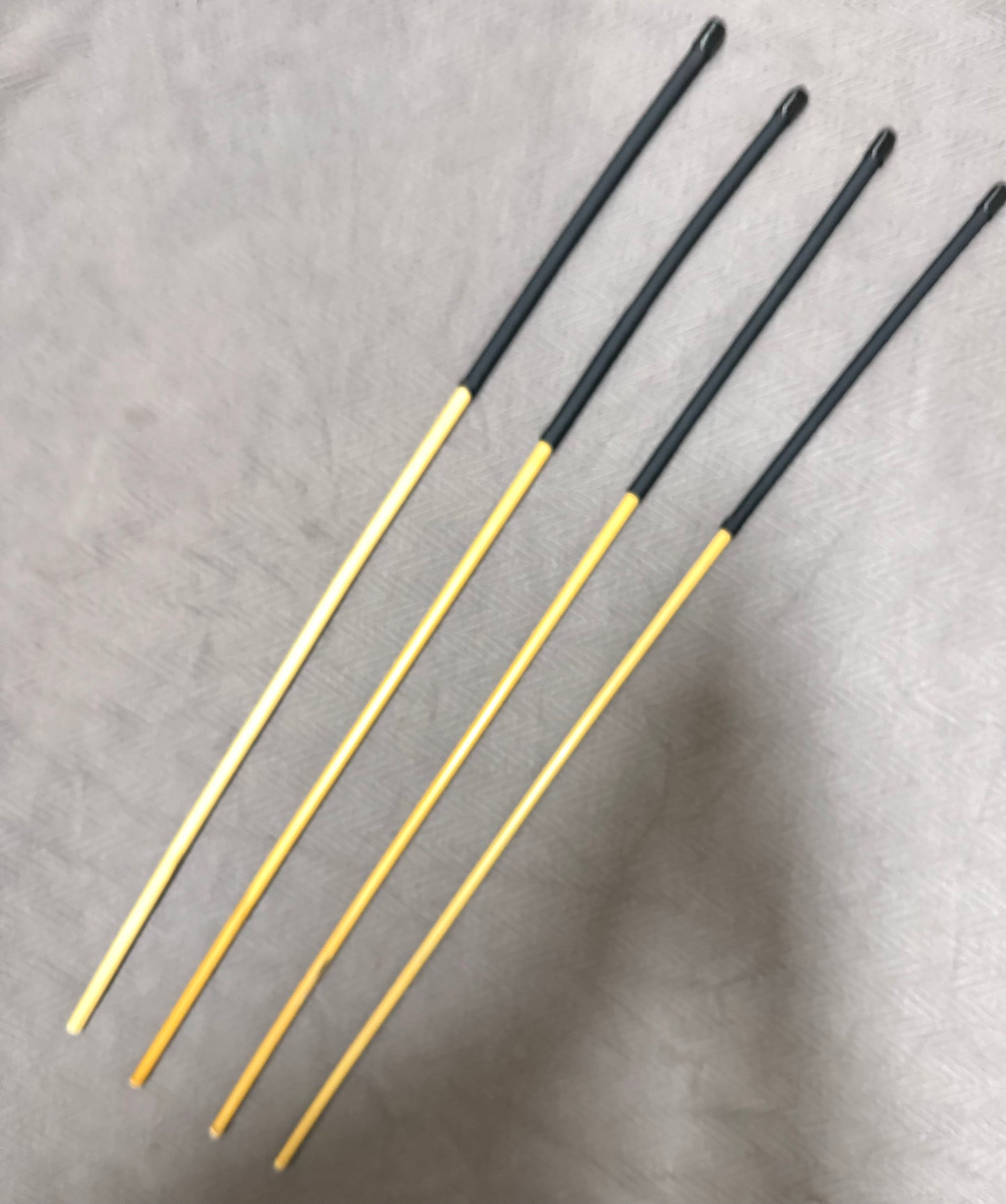 Set of 4 Knotless / No Knot Dragon Canes - 90 to 92 cms L & 10 - 13.5 mm D - BLACK Paracord Handles - Englishvice Canes