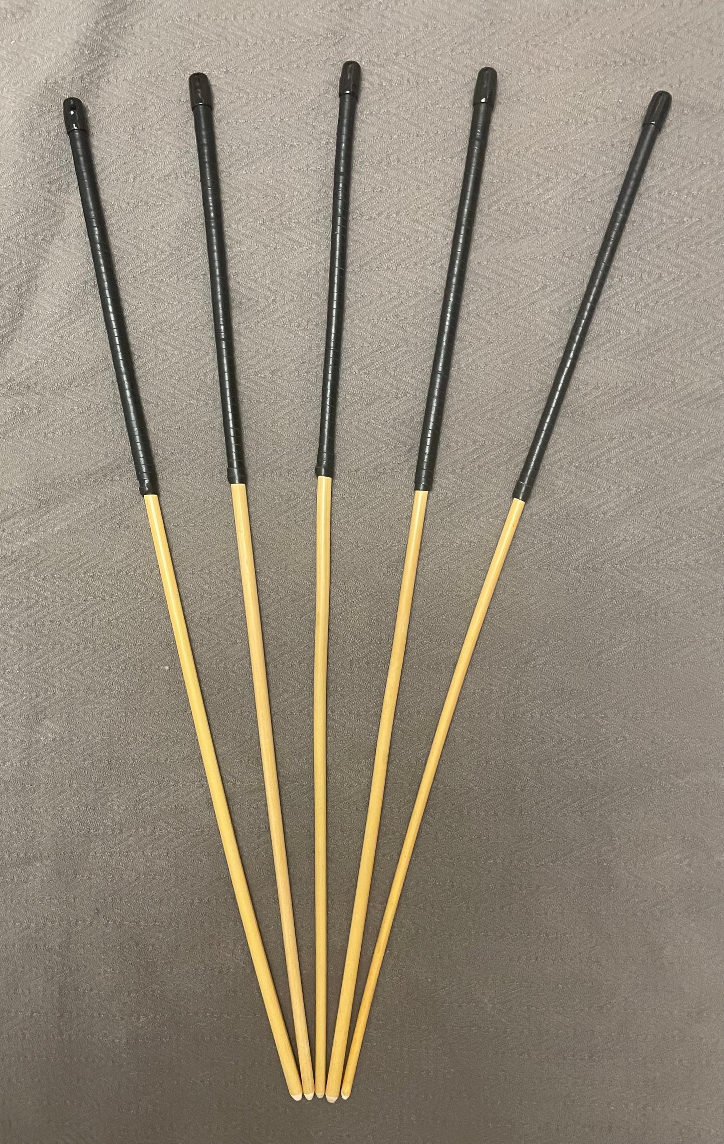 Knotless Dragon Canes / No Knot Rattan Canes / Ultimate Dragon Canes / BDSM Canes Set of 5 - 91 to 93 cms Length - Black Kangaroo Leather Handles - Englishvice Canes