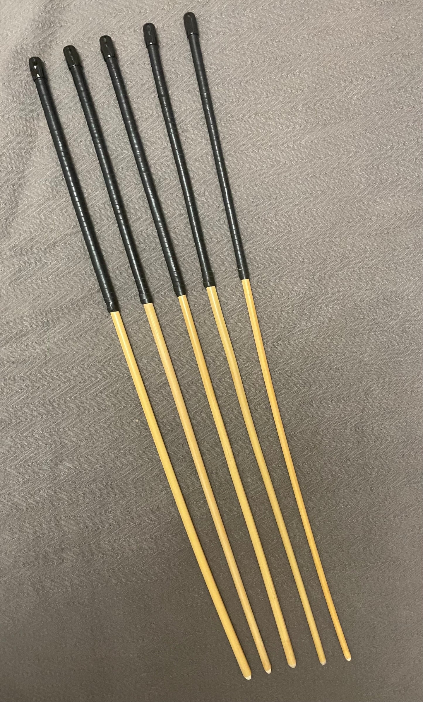 Knotless Dragon Canes / No Knot Rattan Canes / Ultimate Dragon Canes / BDSM Canes Set of 5 - 91 to 93 cms Length - Black Kangaroo Leather Handles - Englishvice Canes