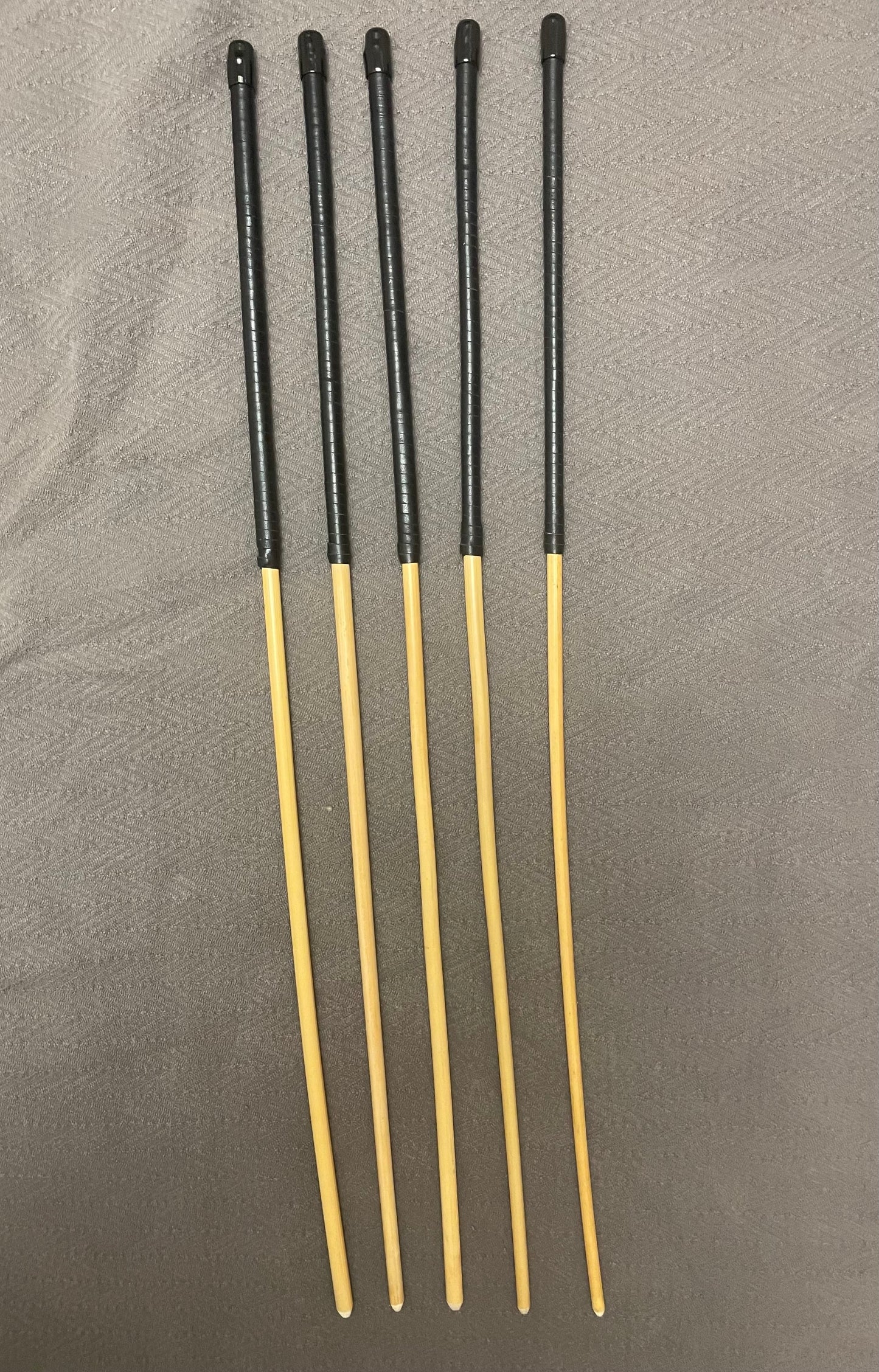 Knotless Dragon Canes / No Knot Rattan Canes / Ultimate Dragon Canes / BDSM Canes Set of 5 - 91 to 93 cms Length - Black Kangaroo Leather Handles - Englishvice Canes
