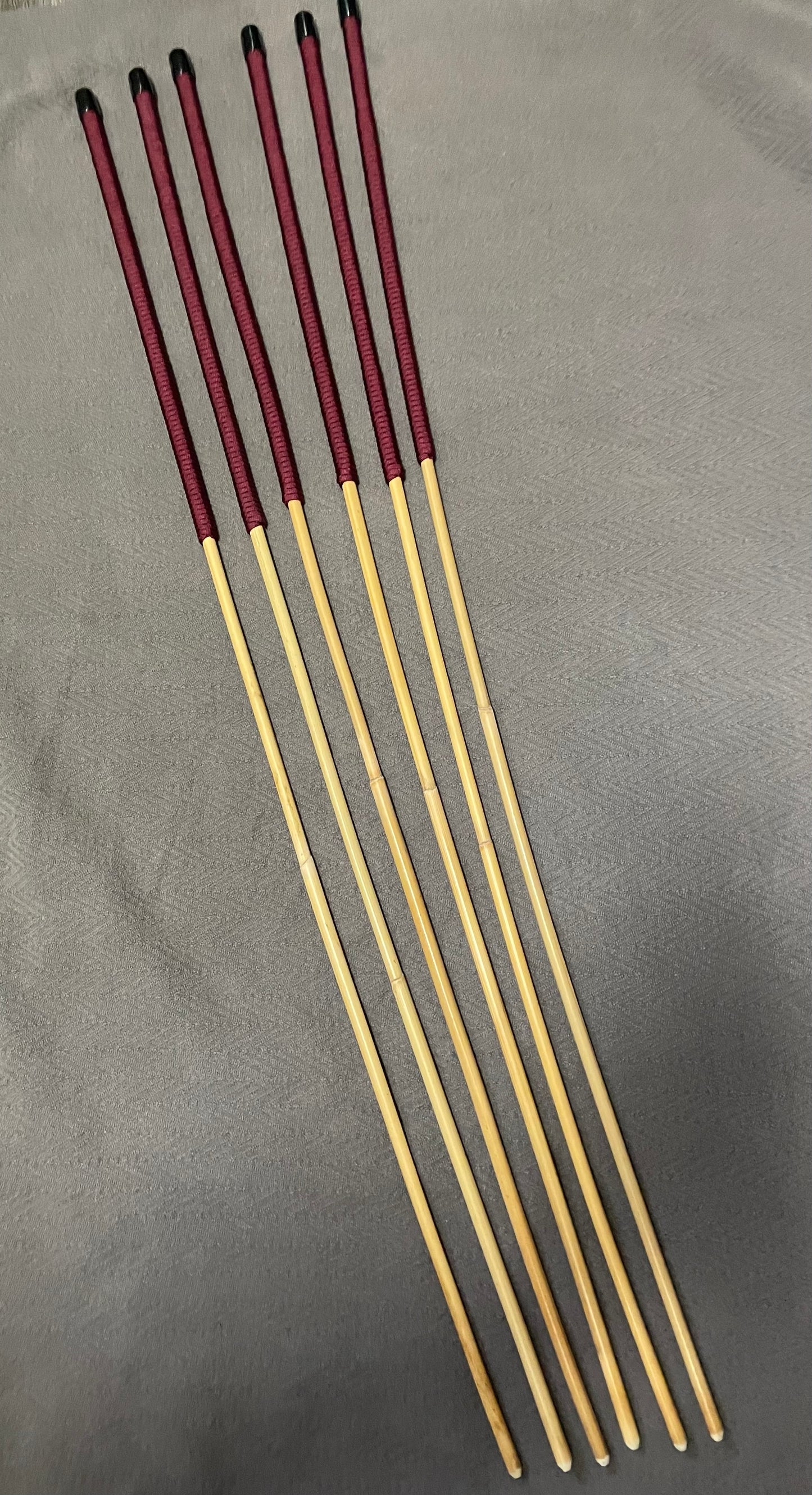 Thick and Thuddy Classic Dragon Canes / Whipping Canes / BDSM Canes Set of 6 - 110 cms Length - Burgundy Paracord Handles - Englishvice Canes