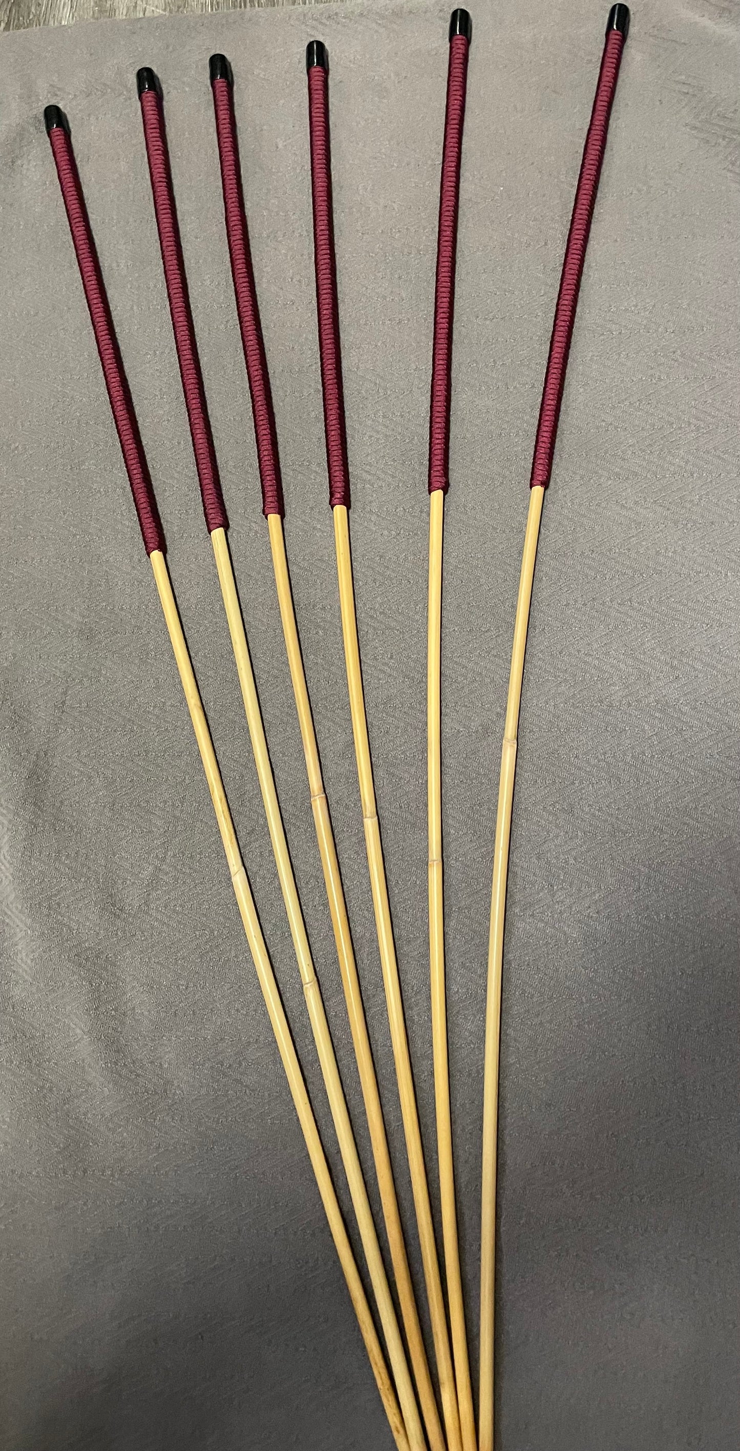 Thick and Thuddy Classic Dragon Canes / Whipping Canes / BDSM Canes Set of 6 - 110 cms Length - Burgundy Paracord Handles - Englishvice Canes