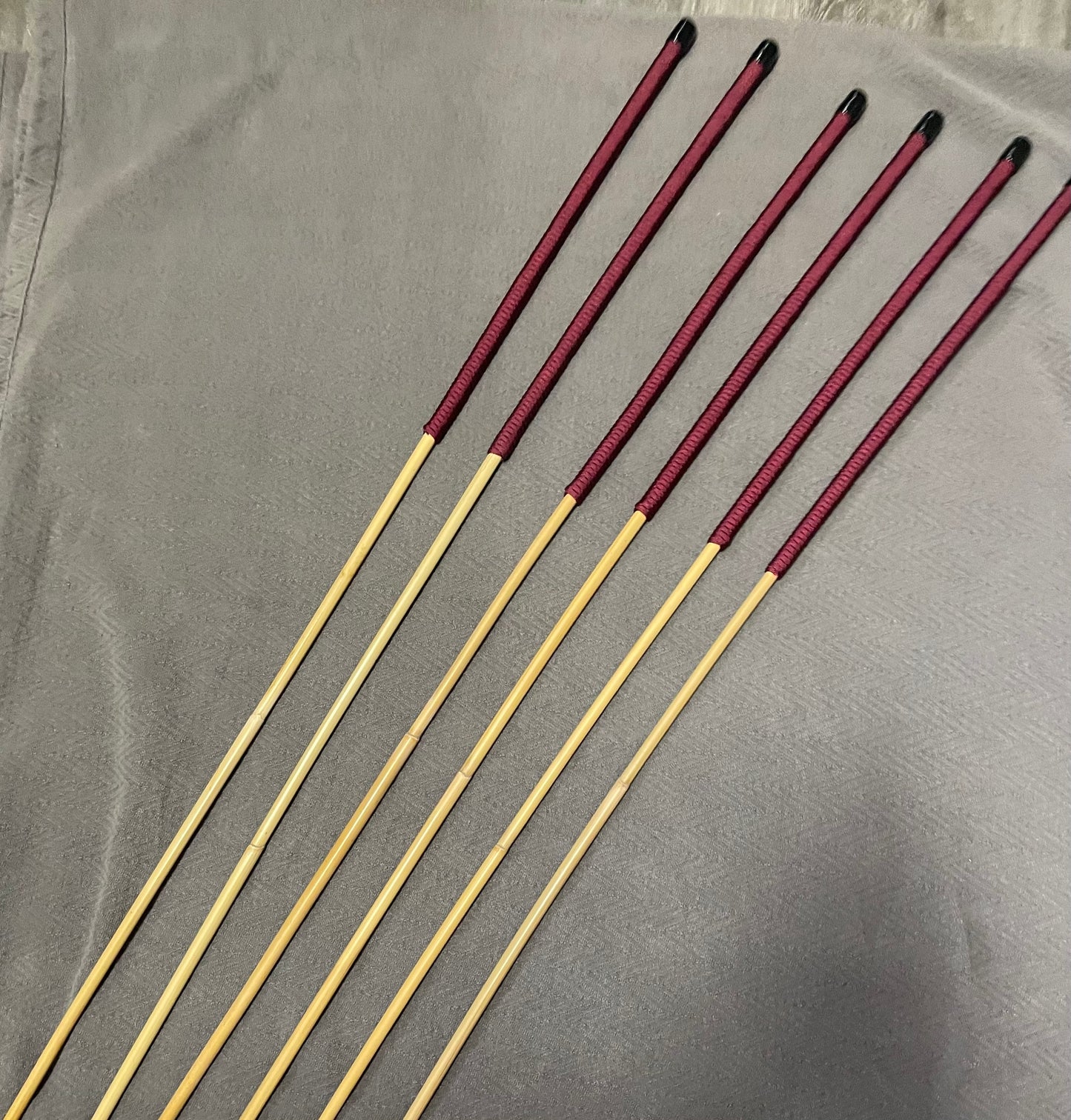 Thick and Thuddy Classic Dragon Canes / Whipping Canes / BDSM Canes Set of 6 - 110 cms Length - Burgundy Paracord Handles - Englishvice Canes