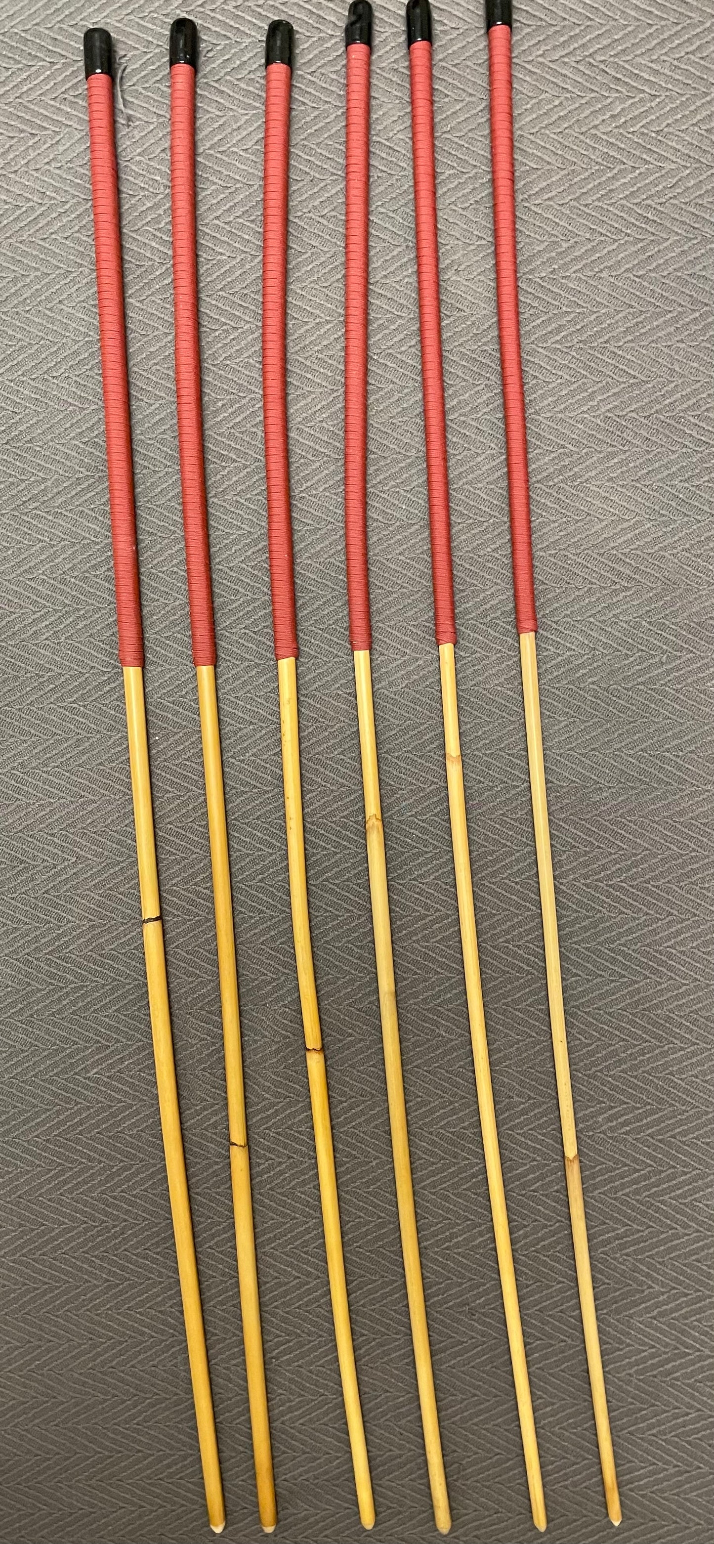 Thick and Thuddy Classic Dragon Canes / Whipping Canes / BDSM Canes Set of 6  - 110 cms Length - BRICK RED Paracord Handles - Englishvice Canes