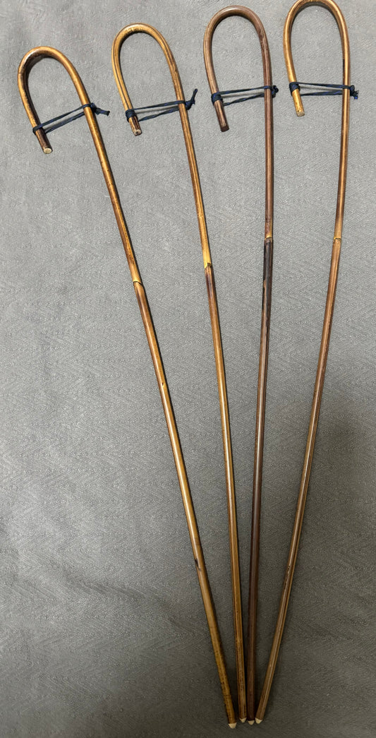 Set of 4 Elite / Single Knot Crook Handle Smoked Dragon School Canes / Schoolroom Punishment Canes - 90 - 93 cms L - Englishvice Canes