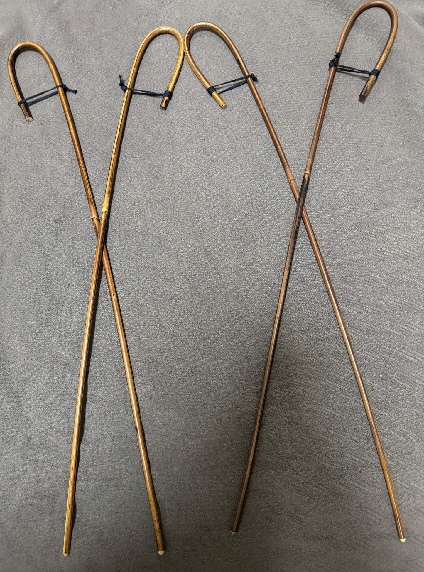 Set of 4 Elite / Single Knot Crook Handle Smoked Dragon School Canes / Schoolroom Punishment Canes - 90 - 93 cms L - Englishvice Canes