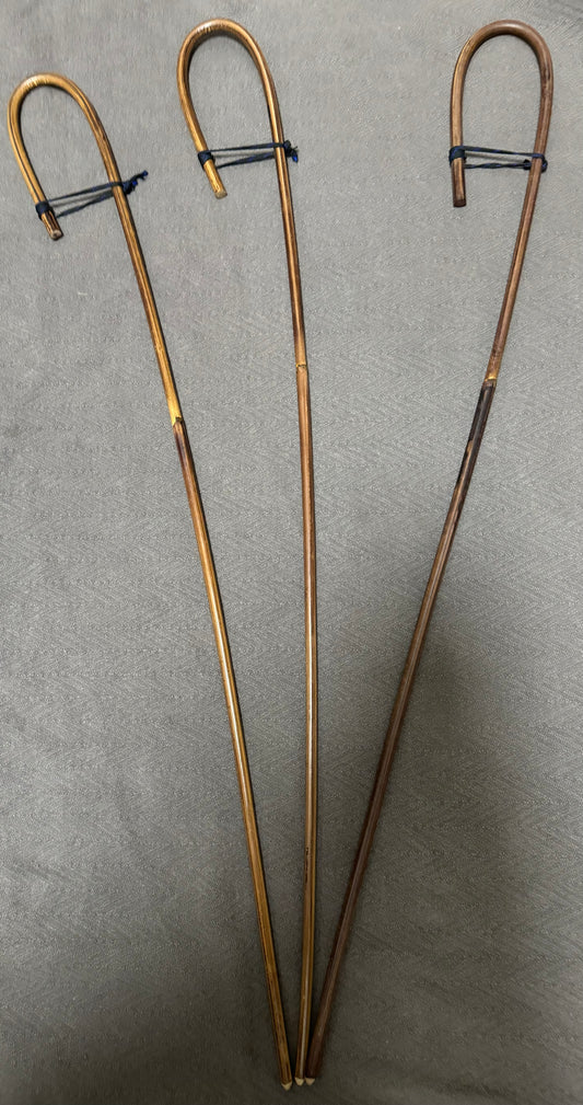 Set of 3 Elite / Single Knot Crook Handle Smoked Dragon School Canes / Schoolroom Punishment Canes - 90 - 93 cms L - Englishvice Canes