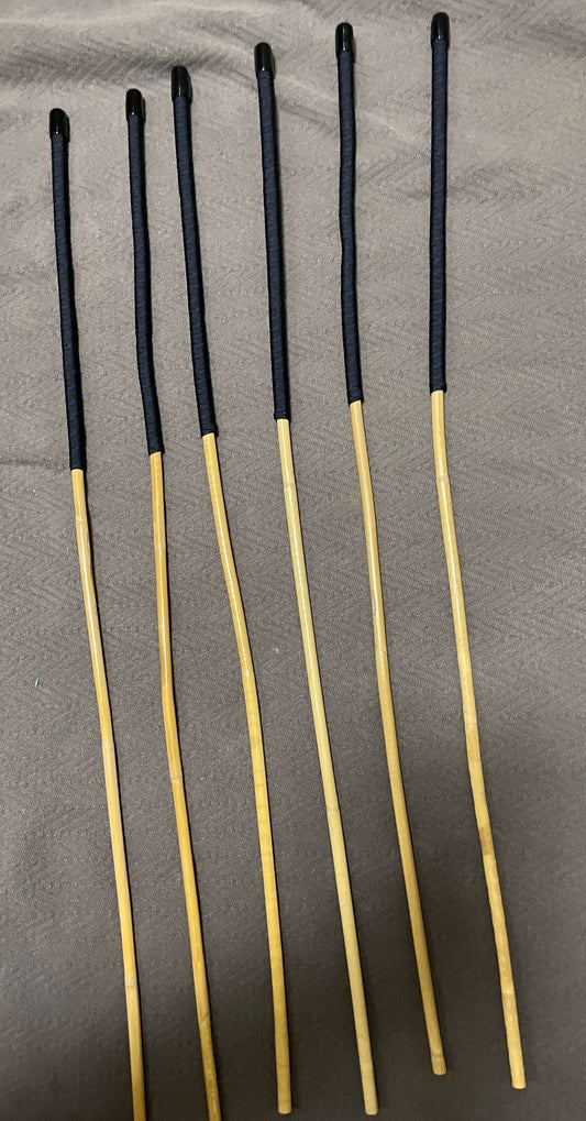 Set of 6 Kooboo Rattan Punishment canes / School Canes / BDSM Canes with Blue Streak Paracord Handles -- 83 to 87 cms Length - Englishvice Canes