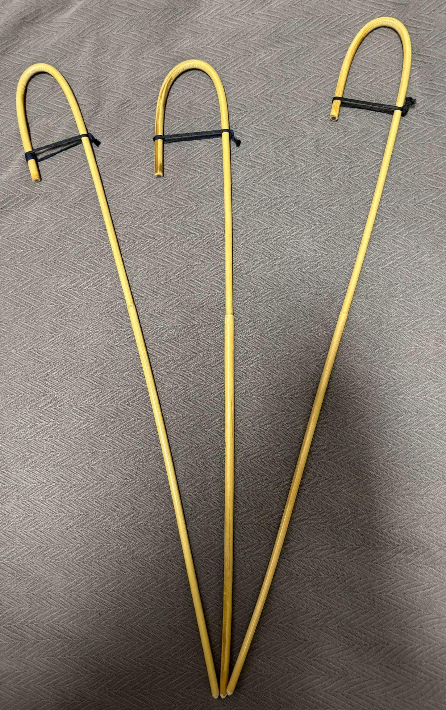 Set of 3 Elite / Single Knot Crook Handle Dragon School Canes / Schoolroom Punishment Canes - 85 to 90 cms L - Englishvice Canes