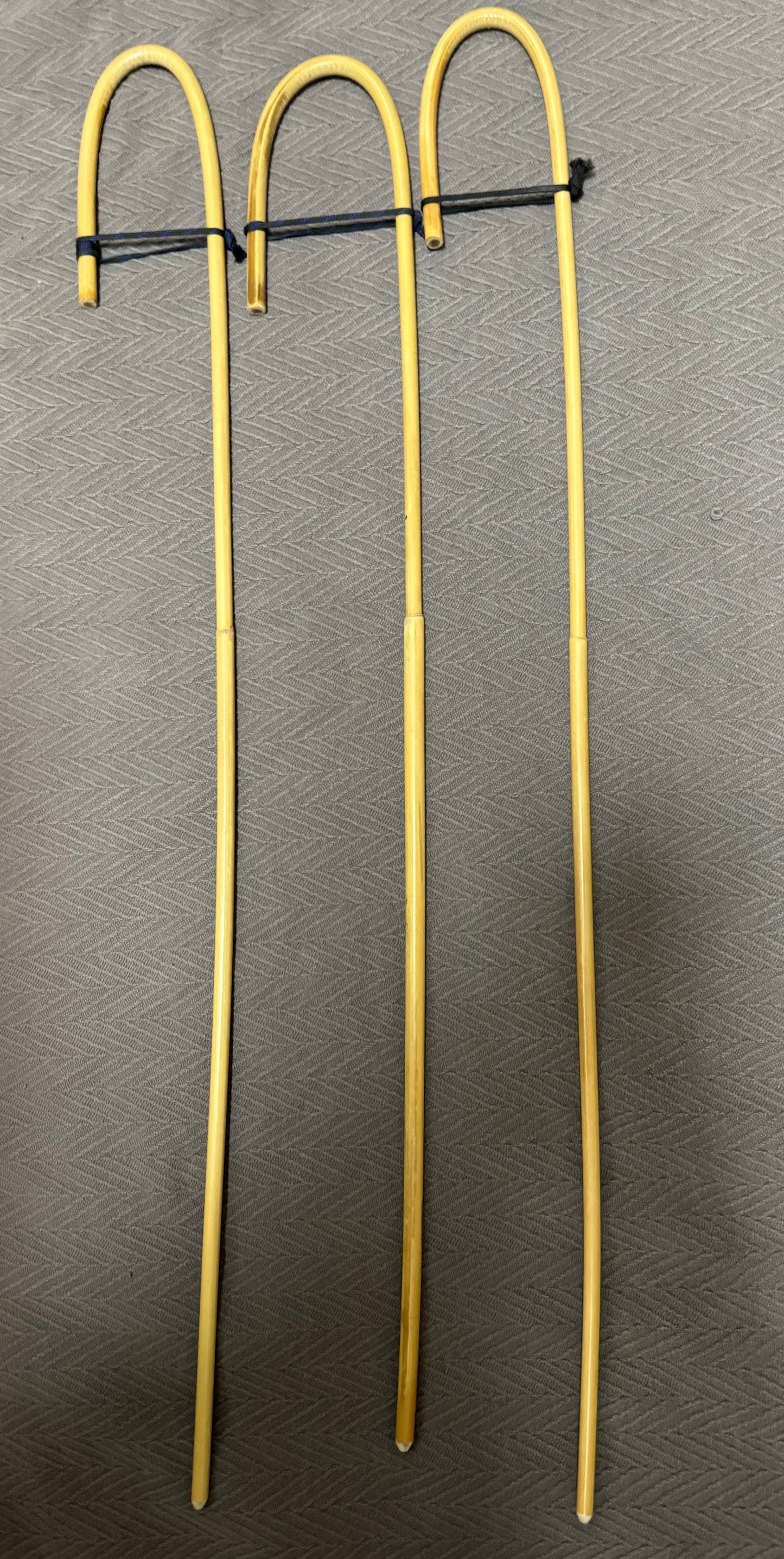 Set of 3 Elite / Single Knot Crook Handle Dragon School Canes / Schoolroom Punishment Canes - 85 to 90 cms L - Englishvice Canes