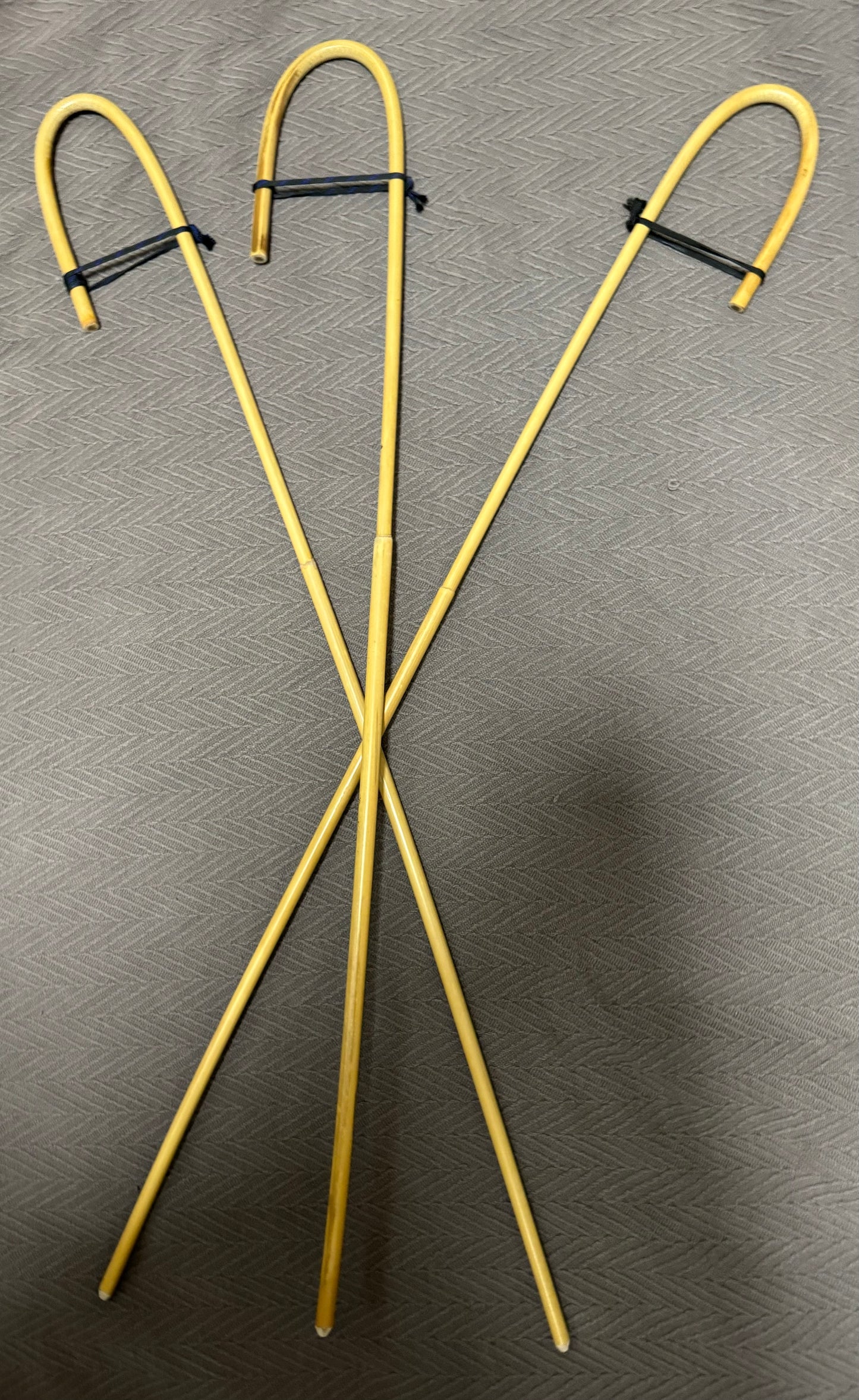 Set of 3 Elite / Single Knot Crook Handle Dragon School Canes / Schoolroom Punishment Canes - 85 to 90 cms L - Englishvice Canes