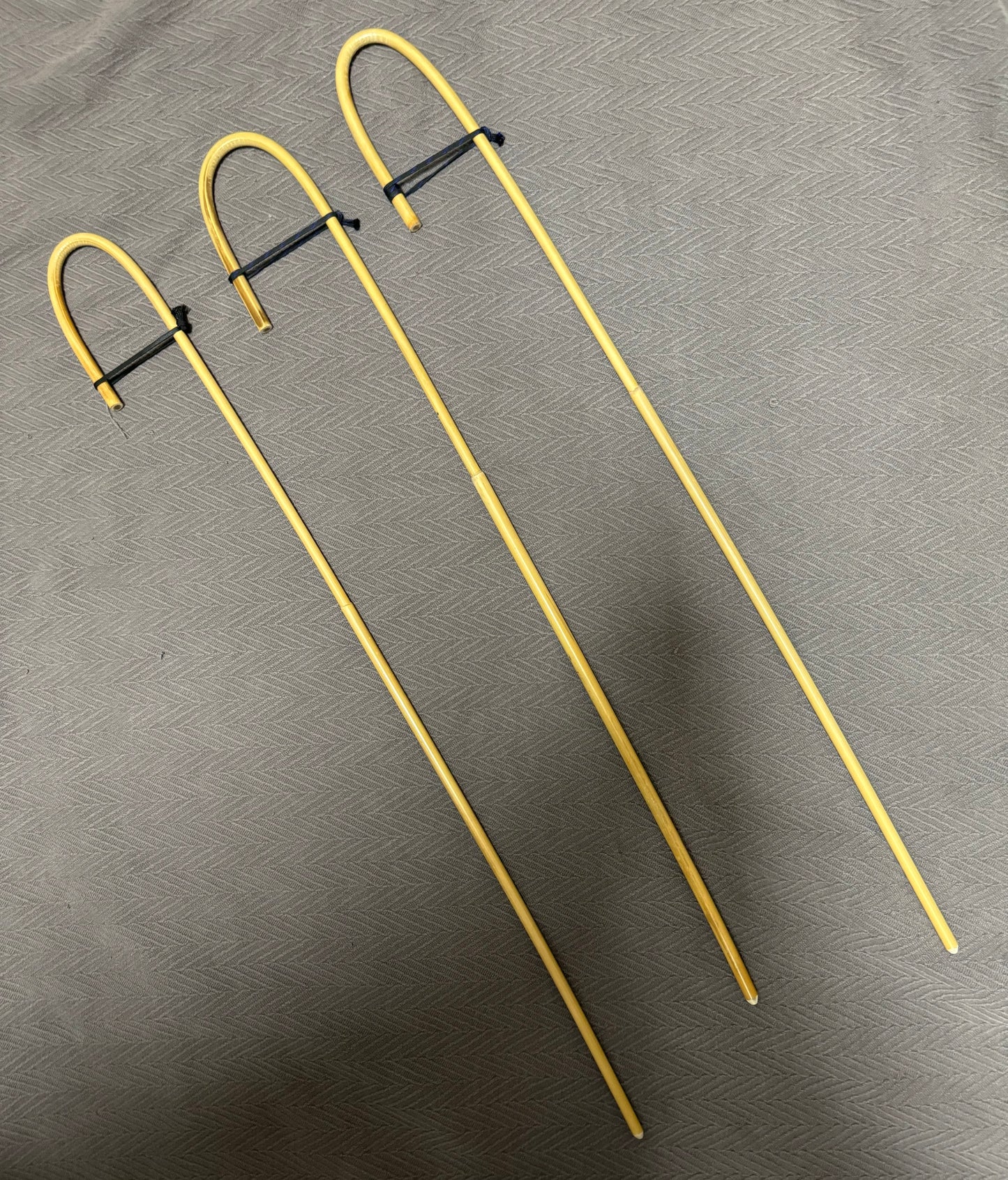 Set of 3 Elite / Single Knot Crook Handle Dragon School Canes / Schoolroom Punishment Canes - 85 to 90 cms L - Englishvice Canes