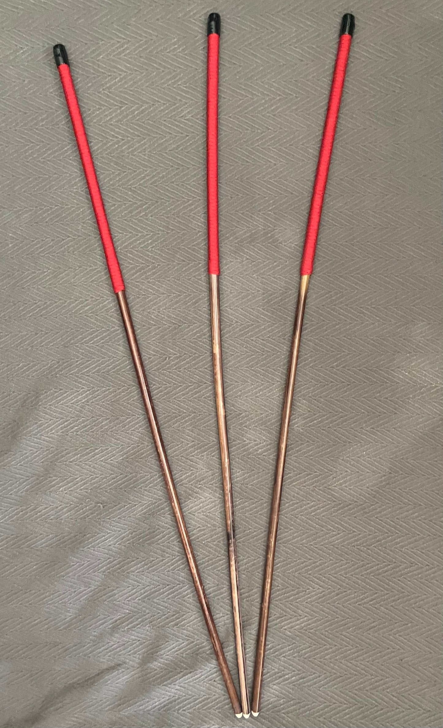 Set of 3 Knotless Smoked Dragon Canes / Ultimate No Knot Smoked Dragon Canes - 92 to 94 cms Length - Red / Black Paracord Handles - Englishvice Canes