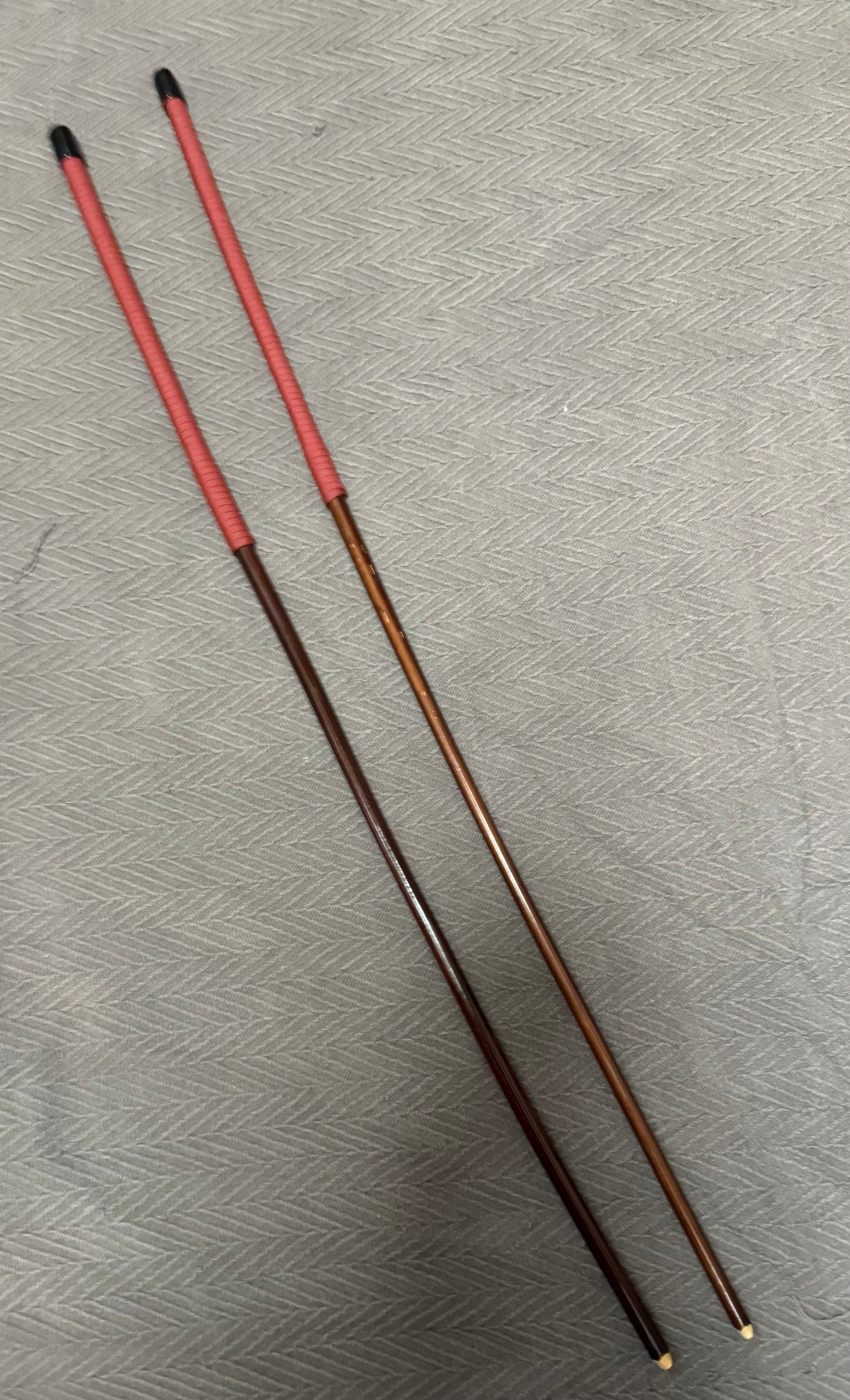 Set of 2 Knotless Smoked Dragon Canes / Ultimate No Knot Smoked Dragon Canes - 82 to 84 cms Length - BRICK RED Paracord Handles - Englishvice Canes