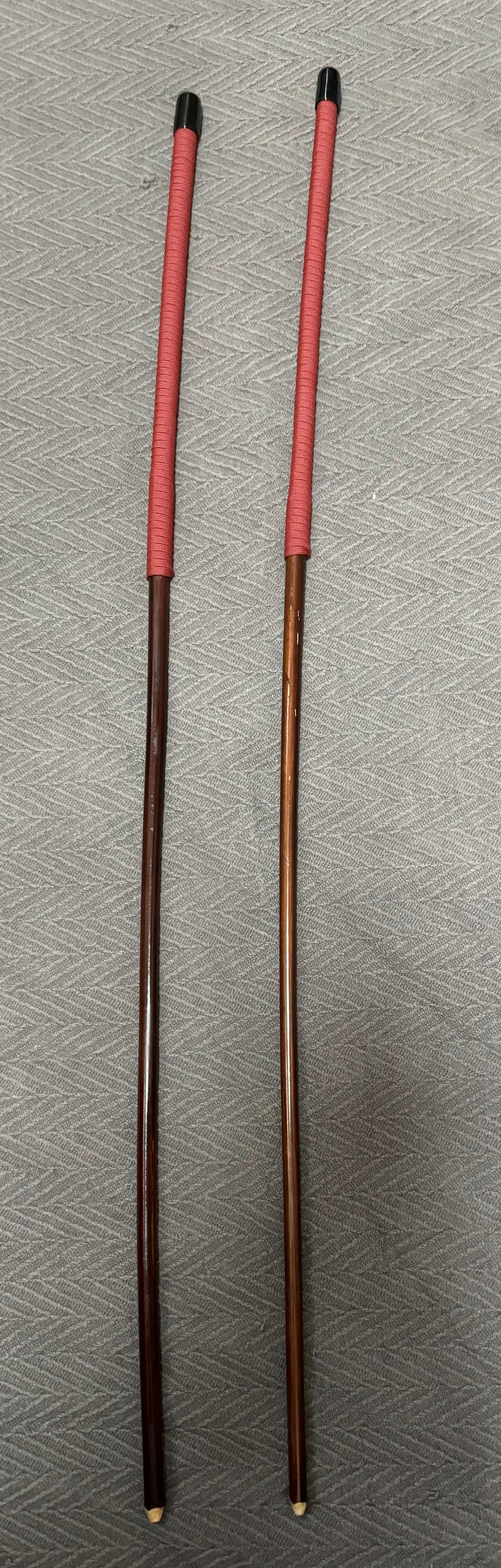 Set of 2 Knotless Smoked Dragon Canes / Ultimate No Knot Smoked Dragon Canes  - 82 to 84 cms Length - BRICK RED Paracord Handles - Englishvice Canes