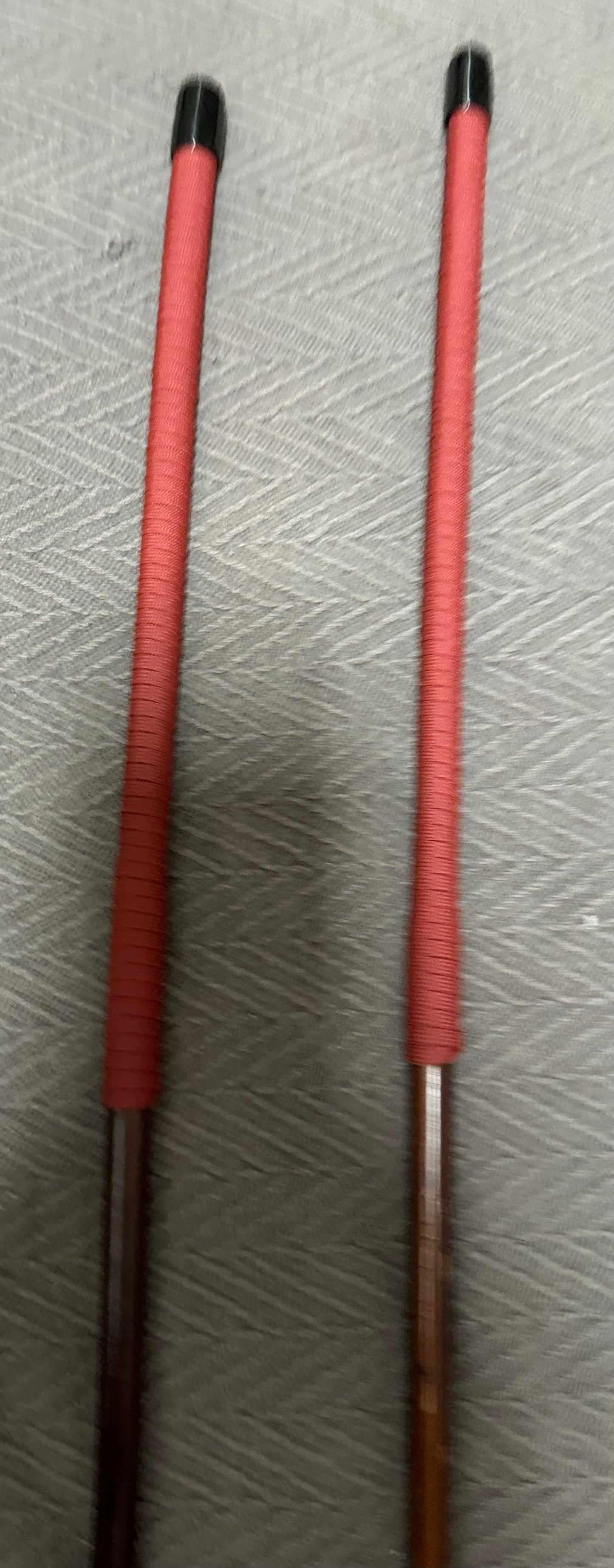 Set of 2 Knotless Smoked Dragon Canes / Ultimate No Knot Smoked Dragon Canes - 82 to 84 cms Length - BRICK RED Paracord Handles - Englishvice Canes