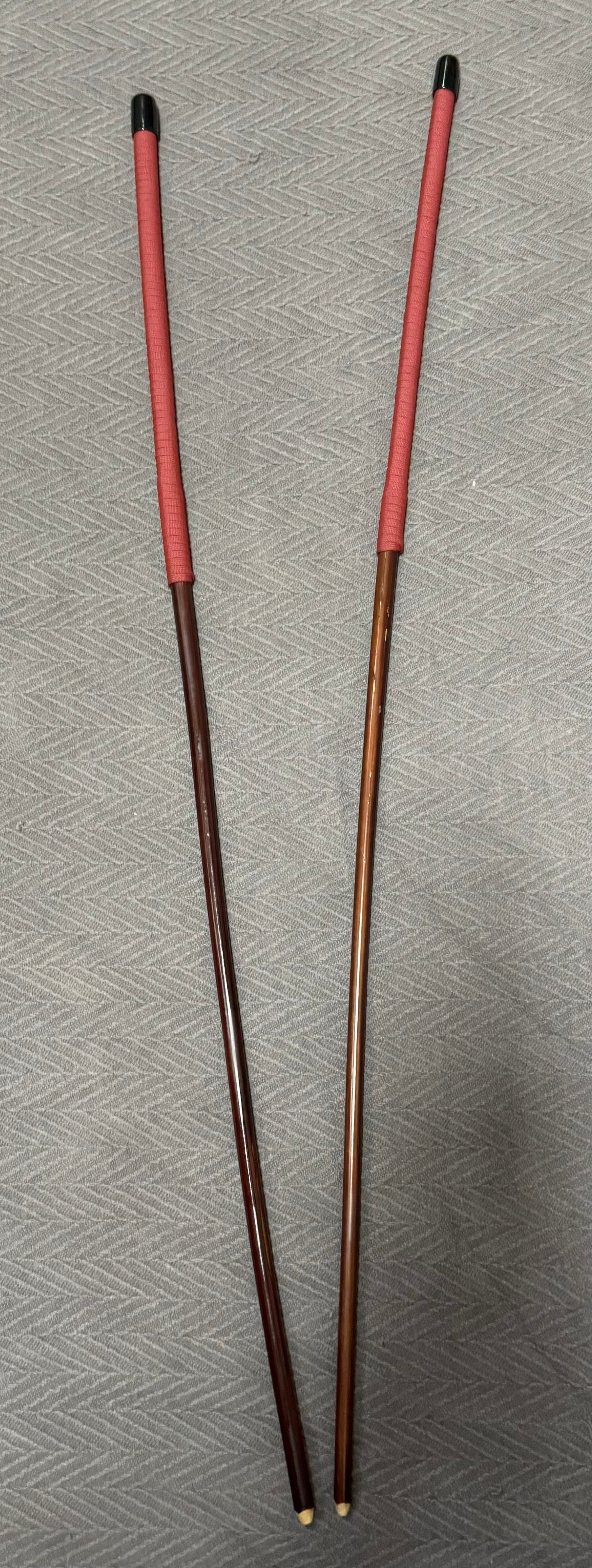 Set of 2 Knotless Smoked Dragon Canes / Ultimate No Knot Smoked Dragon Canes - 82 to 84 cms Length - BRICK RED Paracord Handles - Englishvice Canes