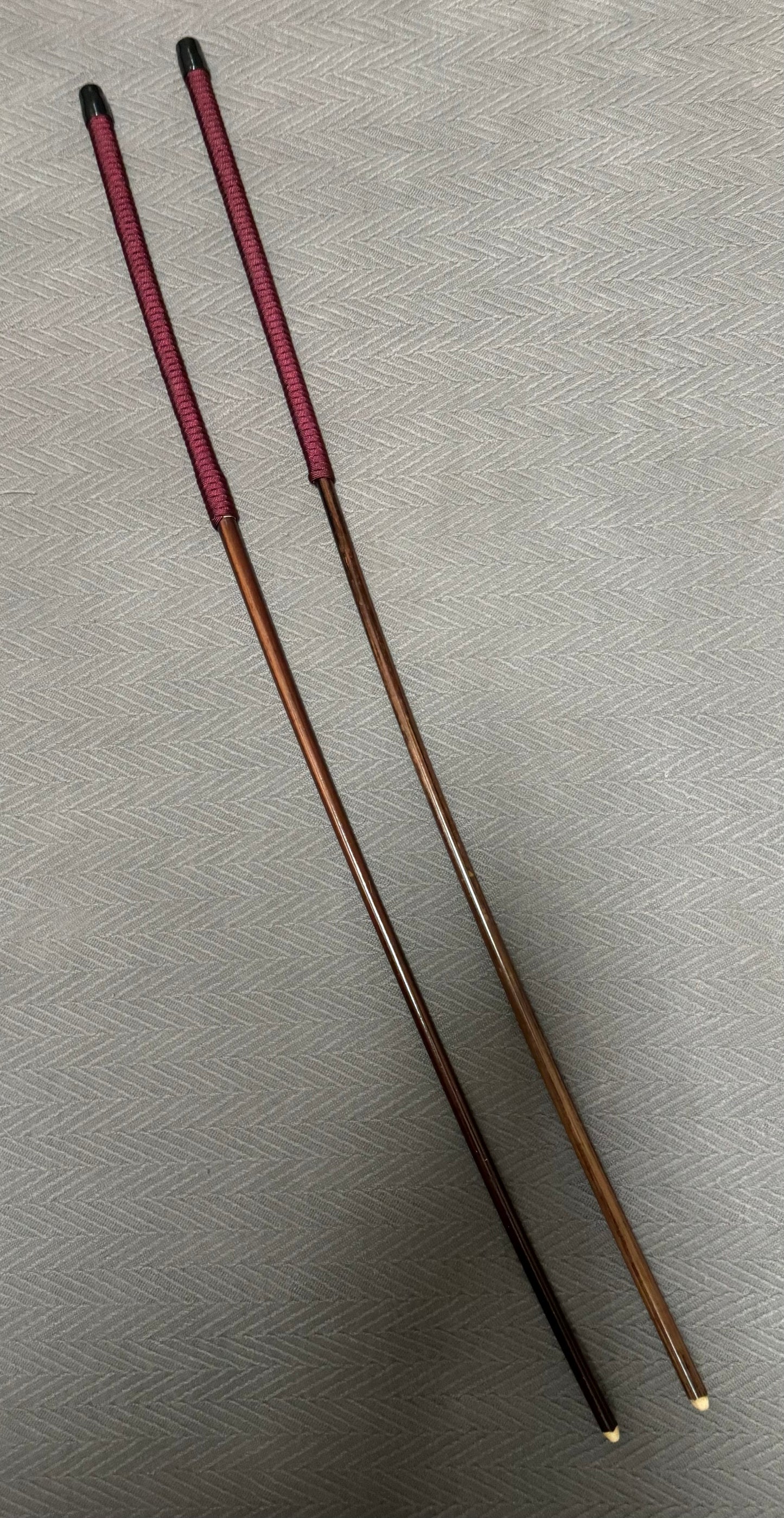Set of 2 Knotless Smoked Dragon Canes / Ultimate No Knot Smoked Dragon Canes - 90 to 92 cms - BURGUNDY Paracord Handles - Englishvice Canes