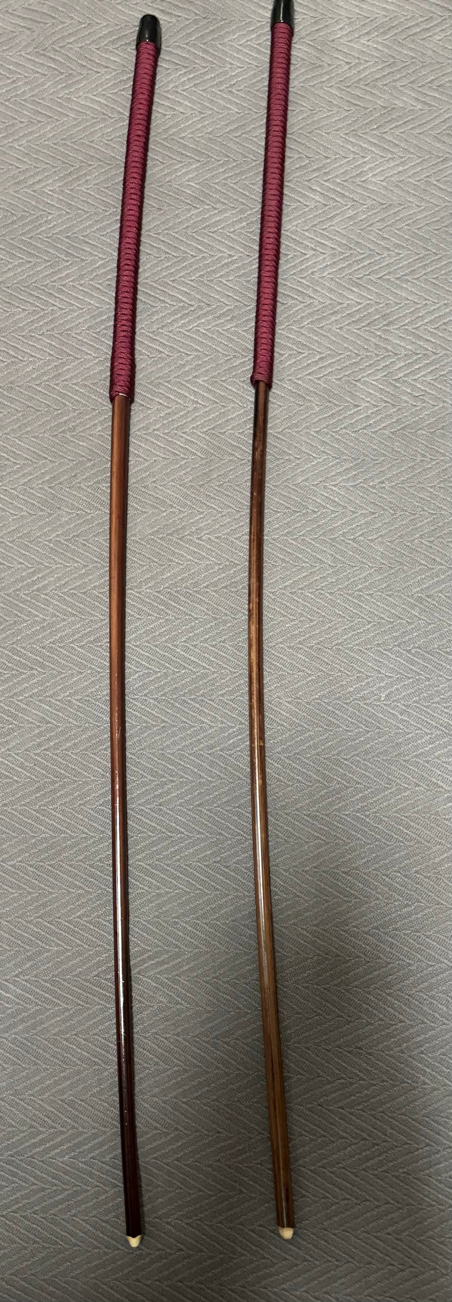 Set of 2 Knotless Smoked Dragon Canes / Ultimate No Knot Smoked Dragon Canes  - 90 to 92 cms - BURGUNDY Paracord Handles - Englishvice Canes