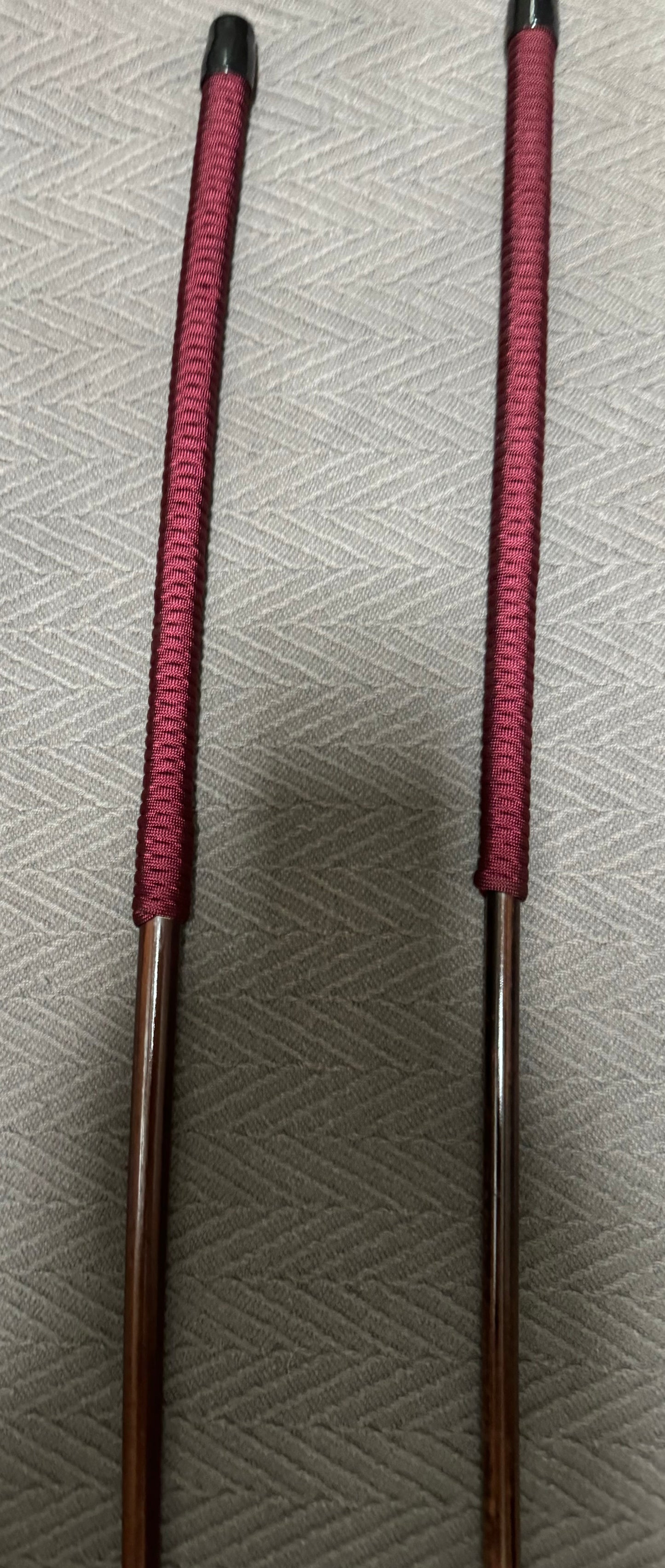 Set of 2 Knotless Smoked Dragon Canes / Ultimate No Knot Smoked Dragon Canes  - 90 to 92 cms - BURGUNDY Paracord Handles - Englishvice Canes