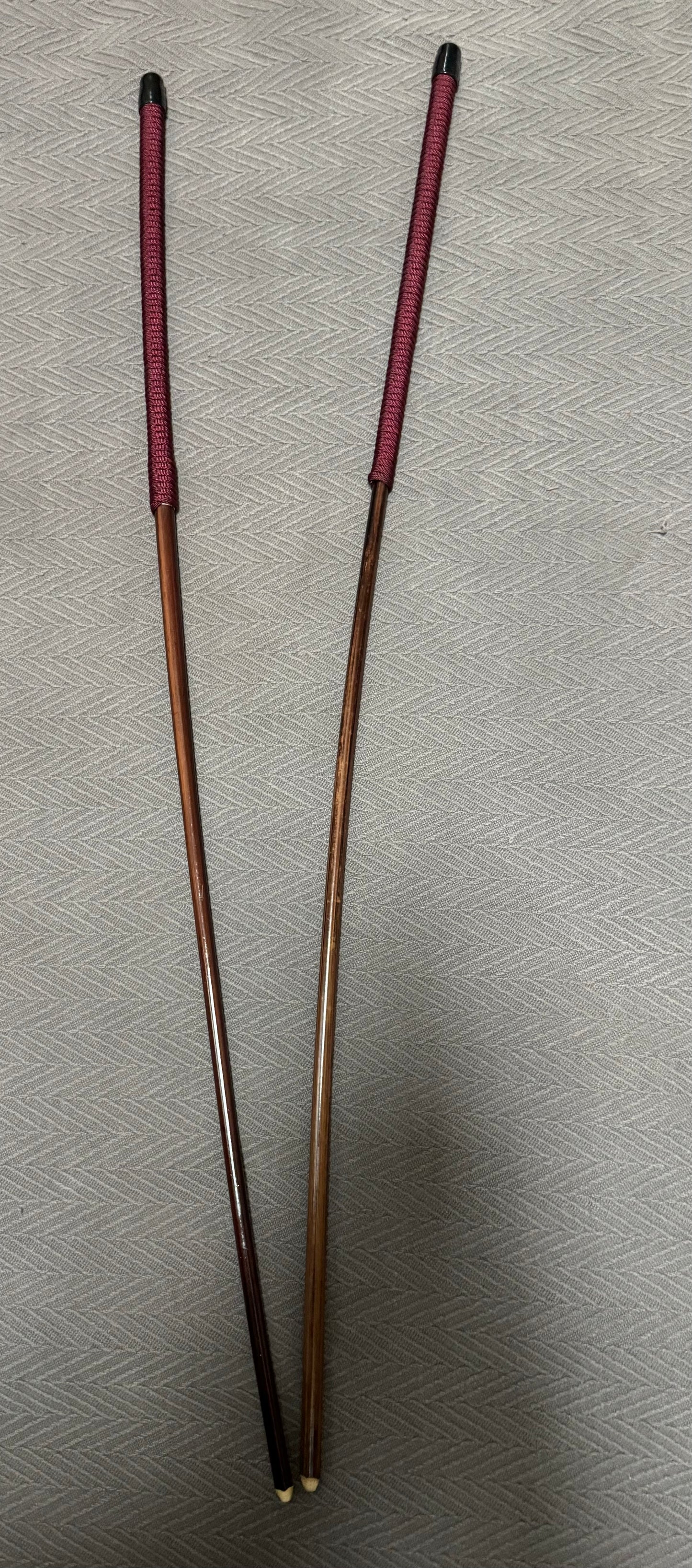 Set of 2 Knotless Smoked Dragon Canes / Ultimate No Knot Smoked Dragon Canes - 90 to 92 cms - BURGUNDY Paracord Handles - Englishvice Canes