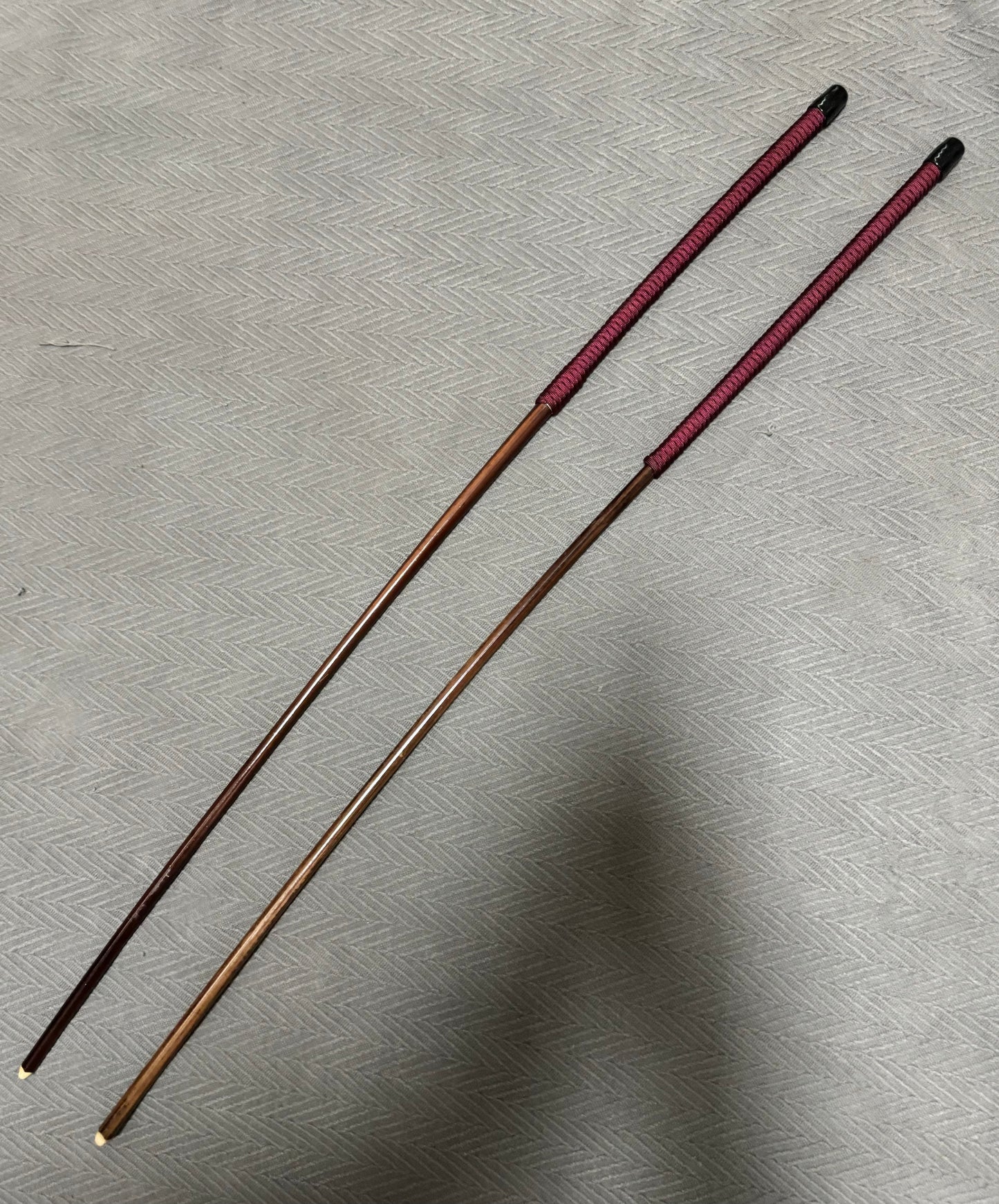 Set of 2 Knotless Smoked Dragon Canes / Ultimate No Knot Smoked Dragon Canes - 90 to 92 cms - BURGUNDY Paracord Handles - Englishvice Canes