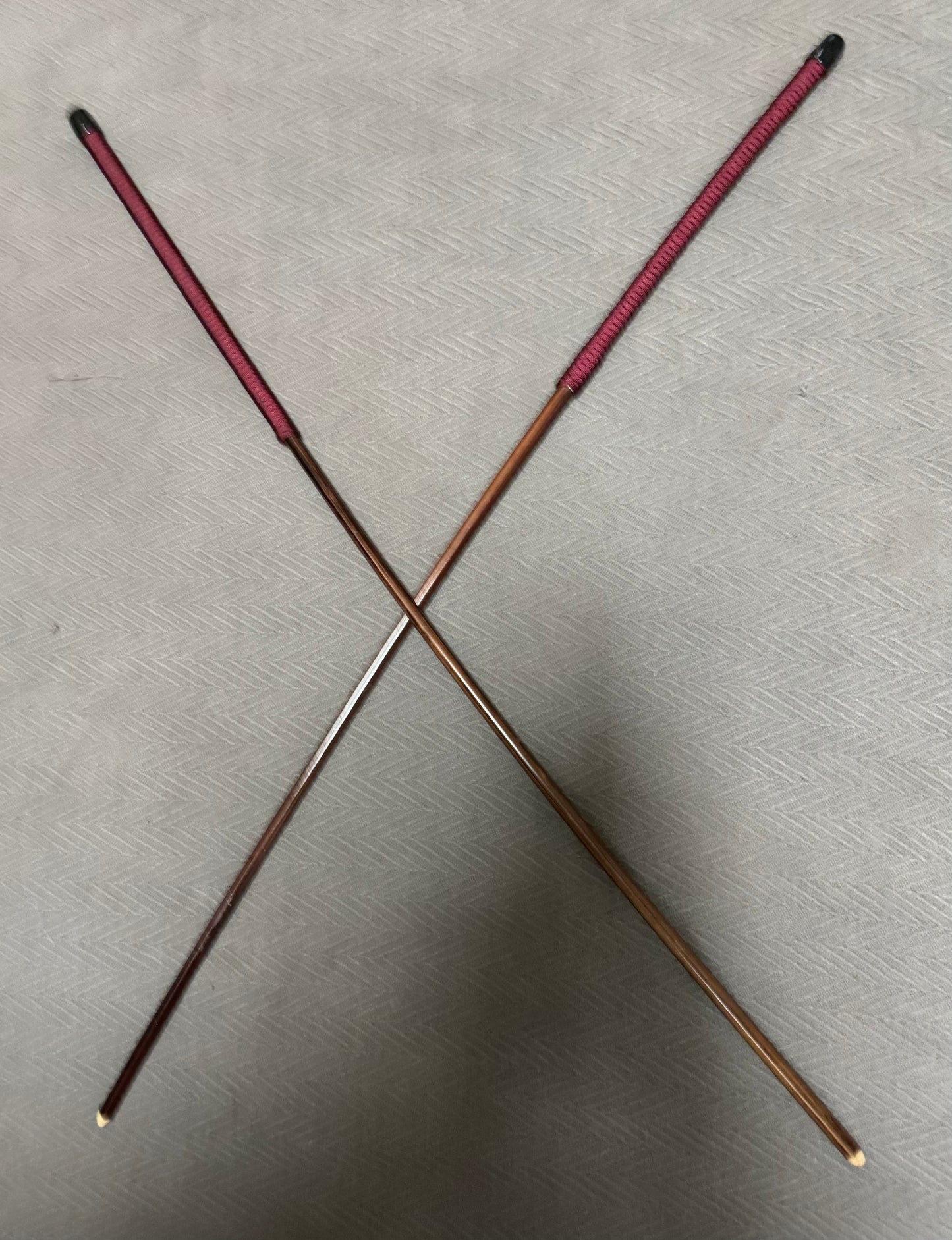 Set of 2 Knotless Smoked Dragon Canes / Ultimate No Knot Smoked Dragon Canes - 90 to 92 cms - BURGUNDY Paracord Handles - Englishvice Canes