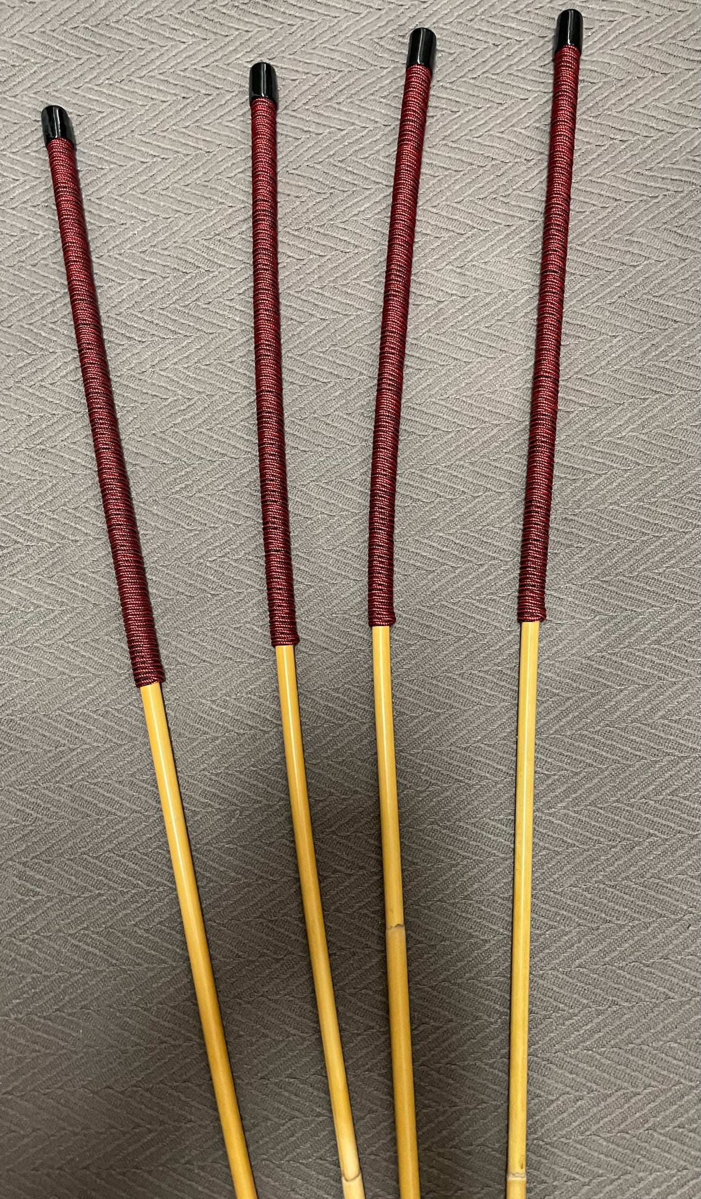 Classic Dragon Rattan Cane Set of 4 / BDSM Canes / School Canes - 100 cms Length - Liquorice Paracord Handles - Englishvice Canes