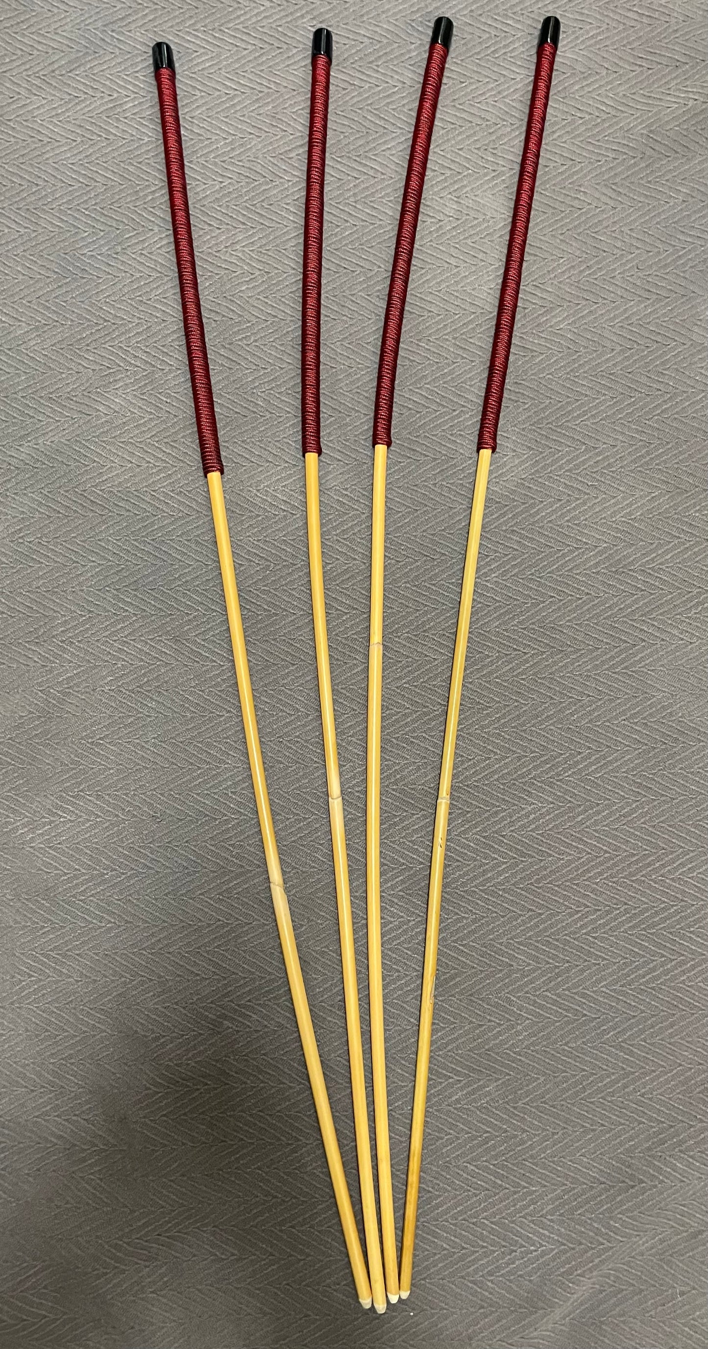 Classic Dragon Rattan Cane Set of 4 / BDSM Canes / School Canes - 100 cms Length - Liquorice Paracord Handles - Englishvice Canes