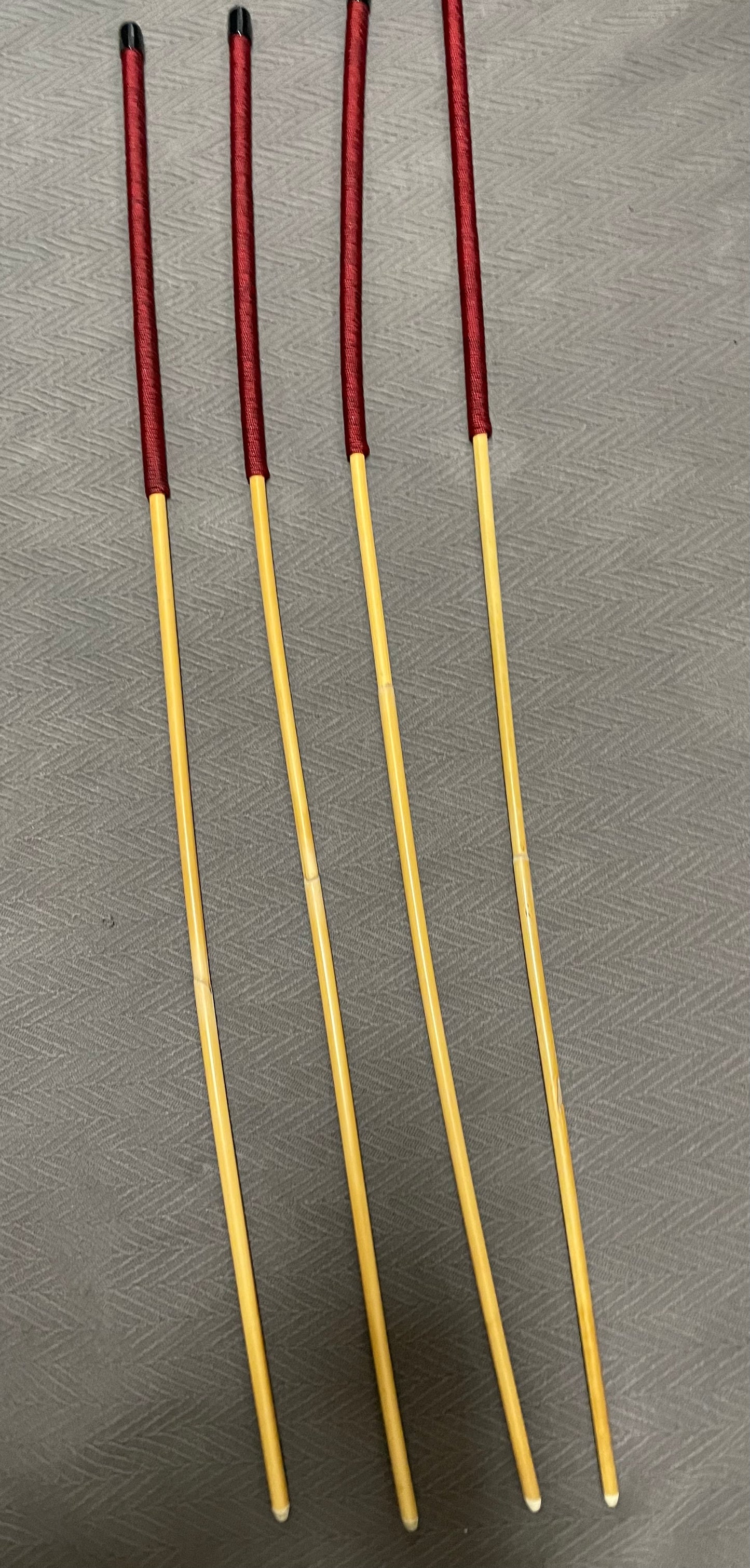 Classic Dragon Rattan Cane Set of 4 / BDSM Canes / School Canes - 100 cms Length - Liquorice Paracord Handles - Englishvice Canes