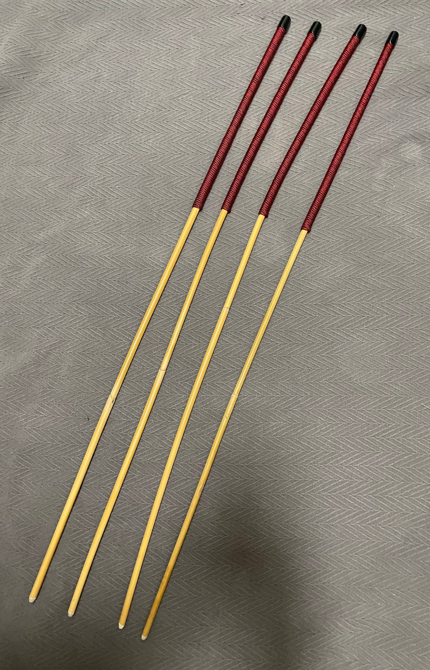 Classic Dragon Rattan Cane Set of 4 / BDSM Canes / School Canes - 100 cms Length - Liquorice Paracord Handles - Englishvice Canes