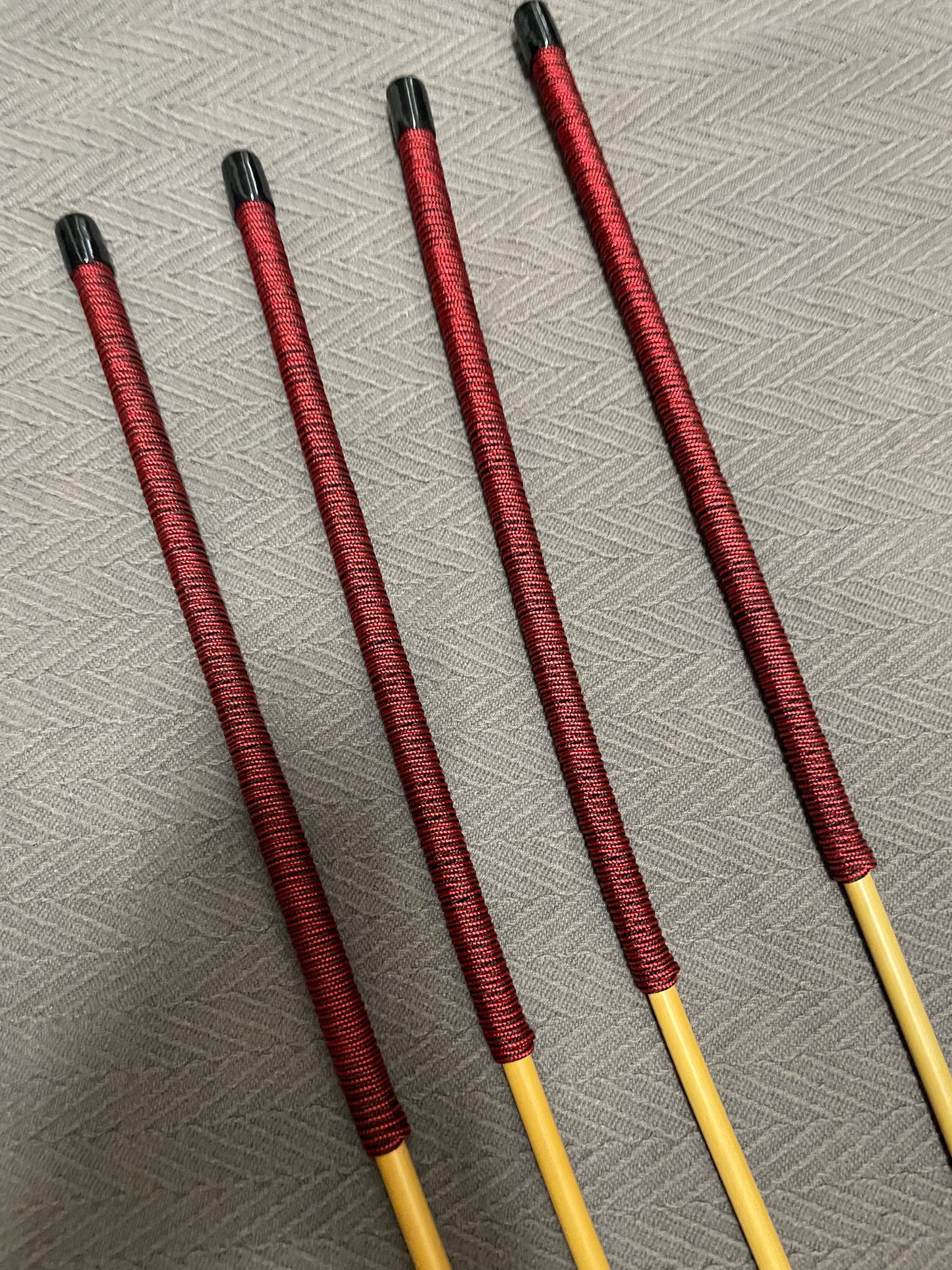 Classic Dragon Rattan Cane Set of 4 / BDSM Canes / School Canes - 100 cms Length - Liquorice Paracord Handles - Englishvice Canes