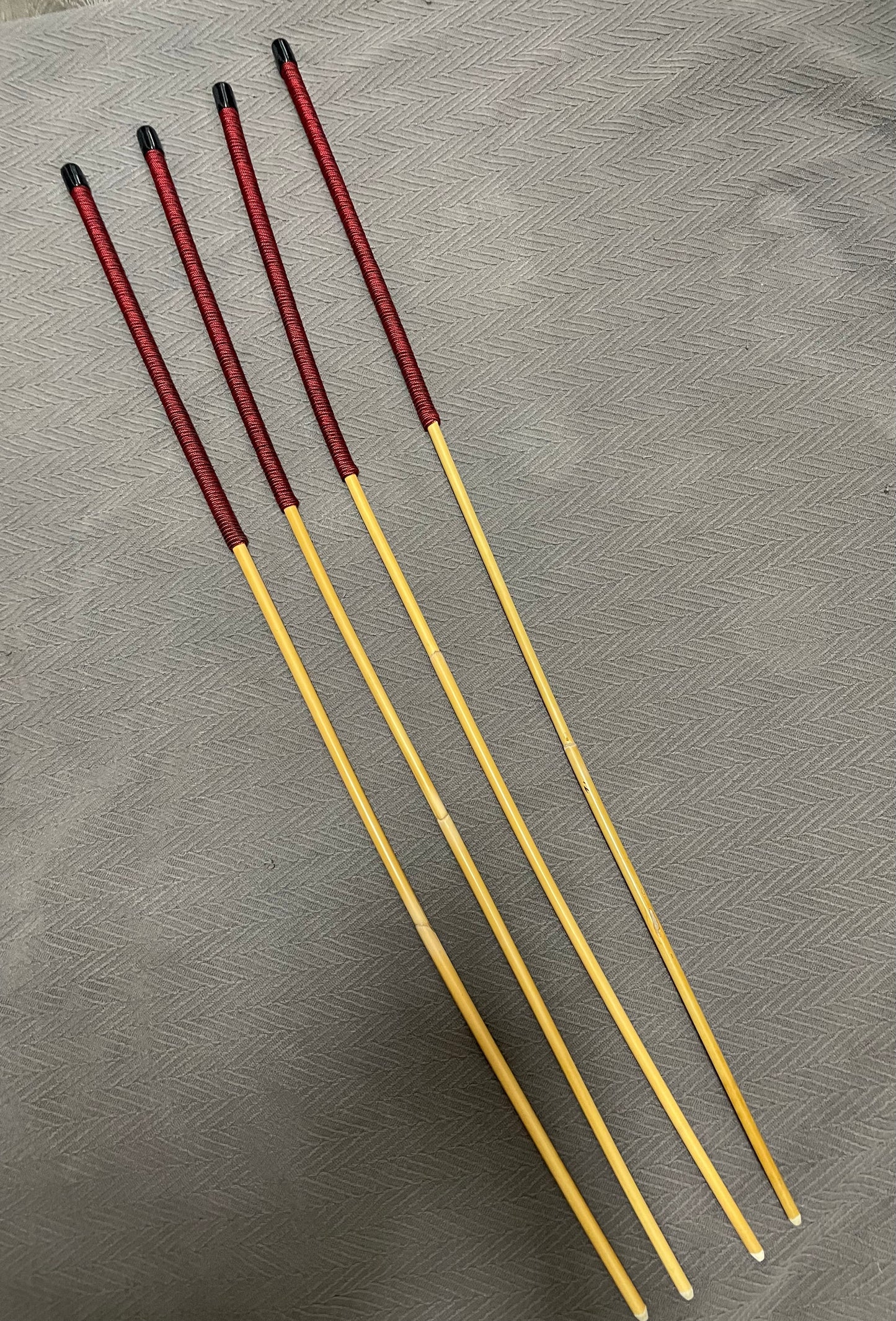 Classic Dragon Rattan Cane Set of 4 / BDSM Canes / School Canes - 100 cms Length - Liquorice Paracord Handles - Englishvice Canes