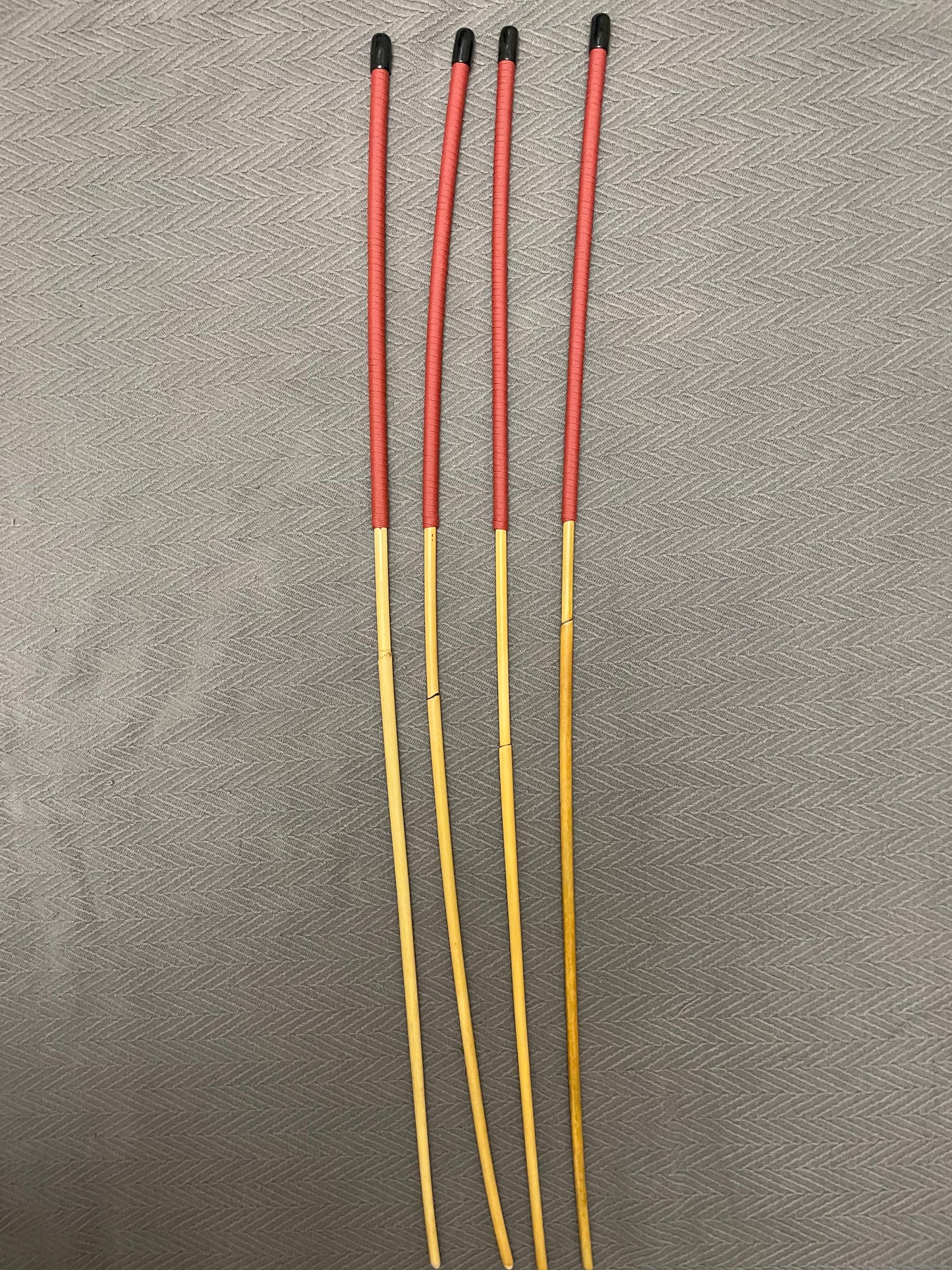 Set of 4 Very Whippy and Stingy Classic Dragon Canes - 95 cms Length - Red Paracord Handles