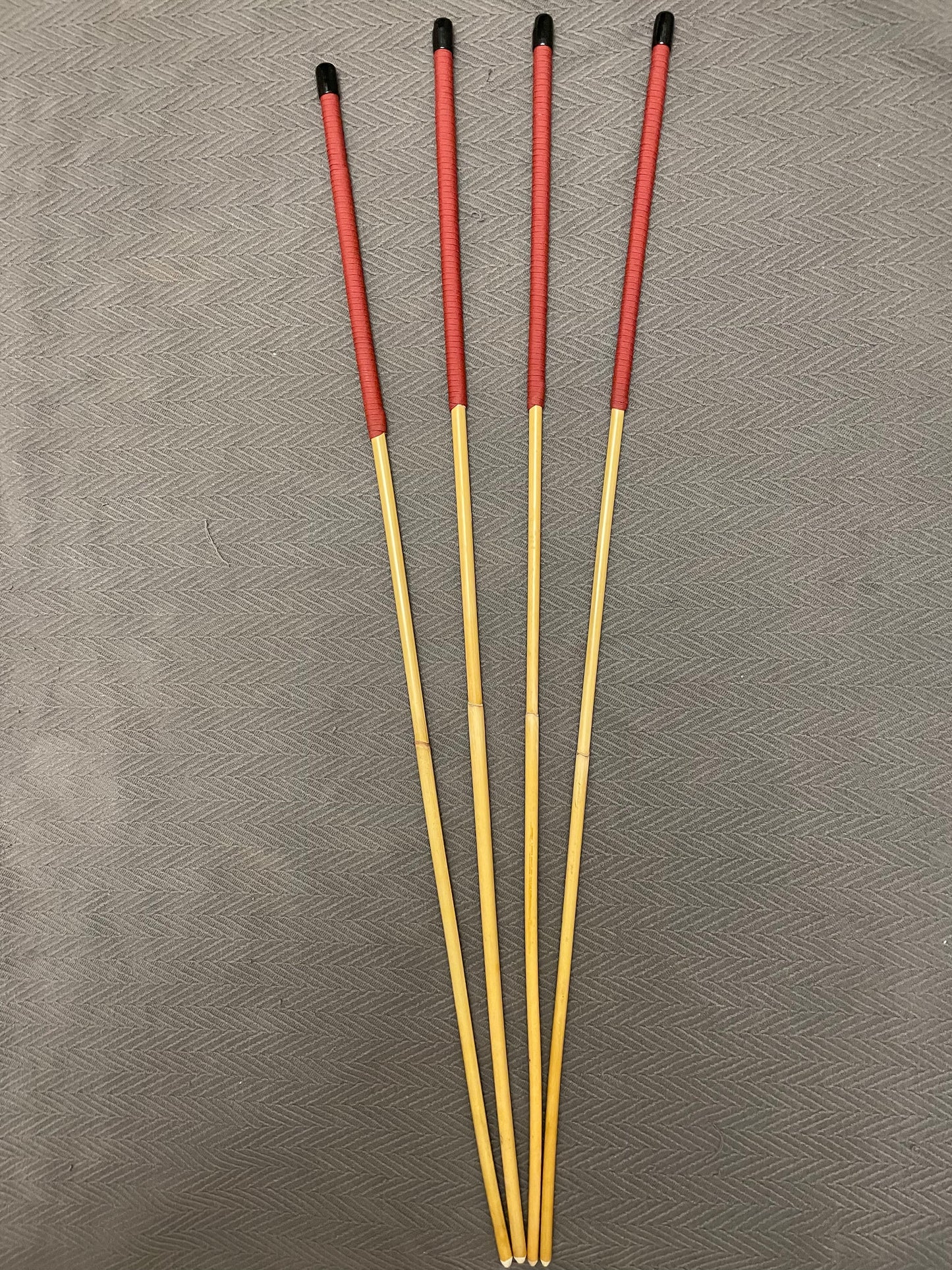 Thick and Thuddy Set of 4 Classsic Dragon Canes / Punishment Canes - 100 cms Length -RED Paracord Handles