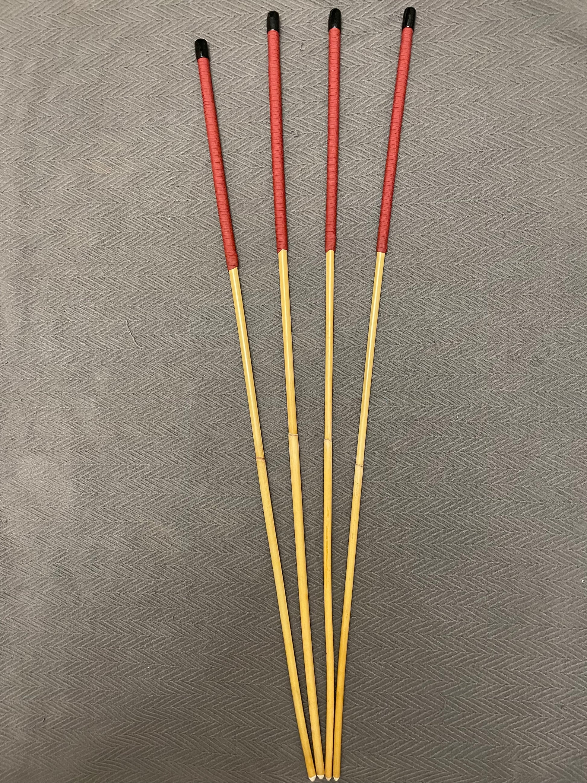 Thick and Thuddy Set of 4 Classsic Dragon Canes / Punishment Canes - 100 cms Length -RED Paracord Handles