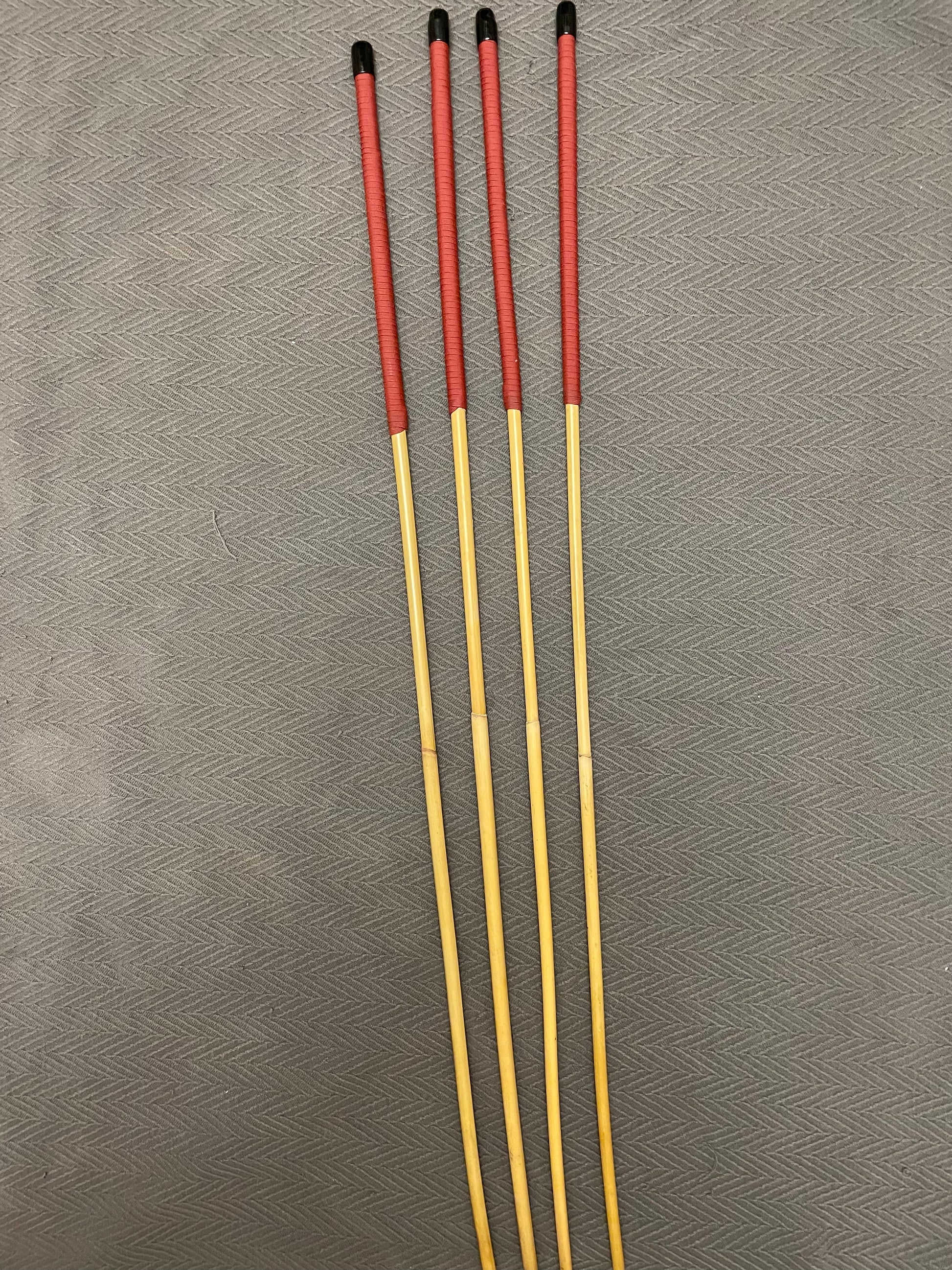 Thick and Thuddy Set of 4 Classsic Dragon Canes / Punishment Canes - 100 cms Length -RED Paracord Handles