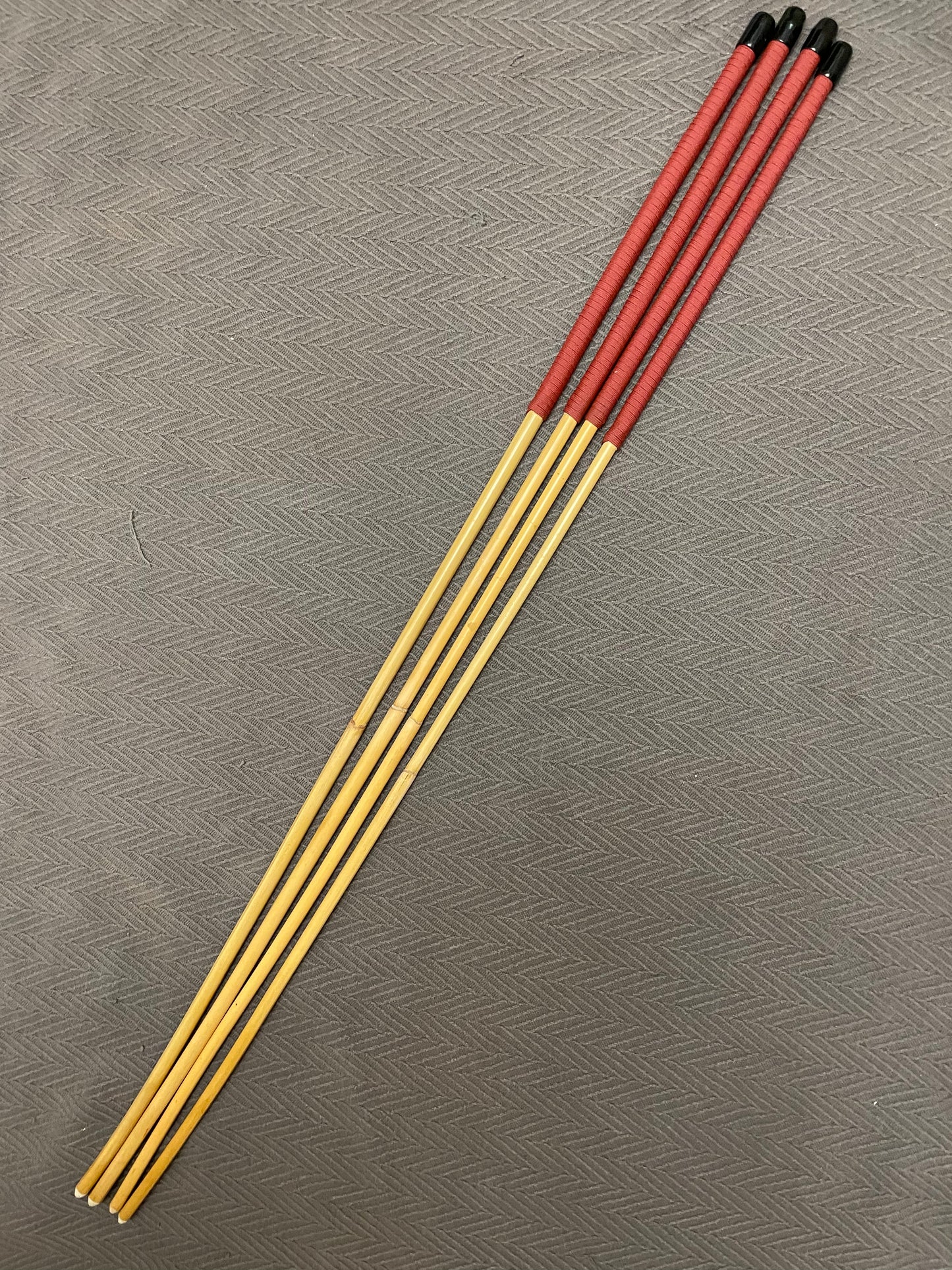 Thick and Thuddy Set of 4 Classsic Dragon Canes / Punishment Canes - 100 cms Length -RED Paracord Handles