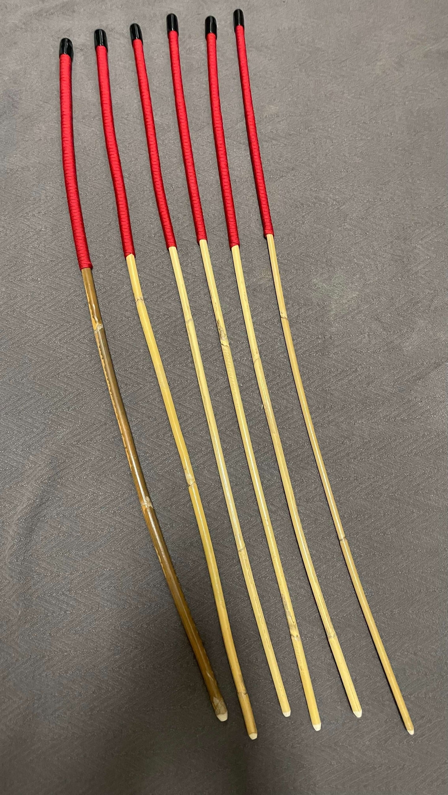 Set of 6 Kooboo Rattan Punishment canes Imperial Red Paracord Handles 83 to 87 cms Length - Englishvice Canes