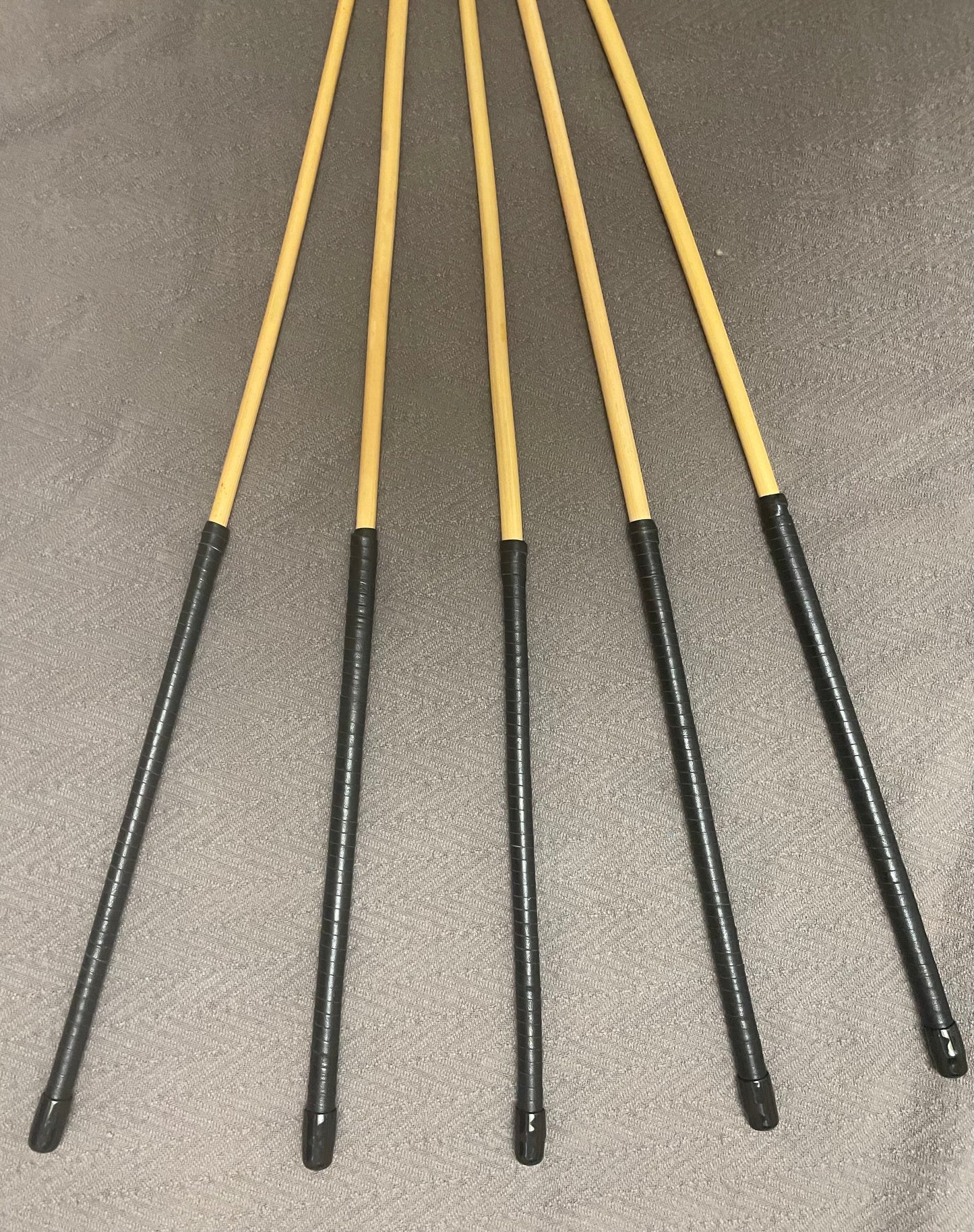 Knotless Dragon Canes / No Knot Rattan Canes / Ultimate Dragon Canes / BDSM Canes Set of 5 - 83 to 85 cms Length - Black Kangaroo Leather Handles - Englishvice Canes