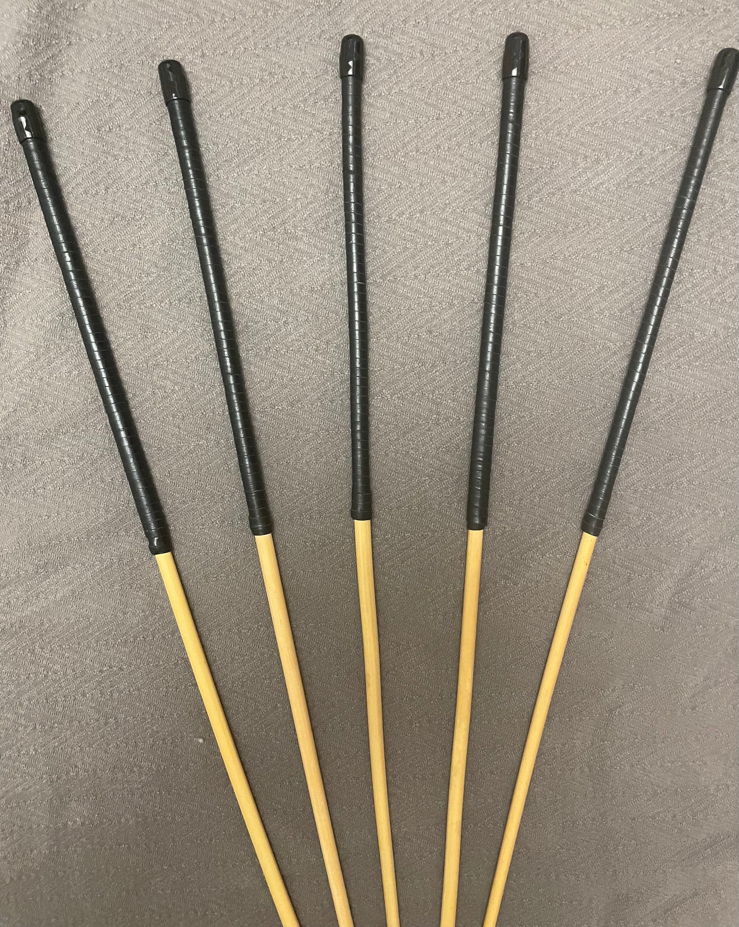 Knotless Dragon Canes / No Knot Rattan Canes / Ultimate Dragon Canes / BDSM Canes Set of 5 - 83 to 85 cms Length - Black Kangaroo Leather Handles - Englishvice Canes