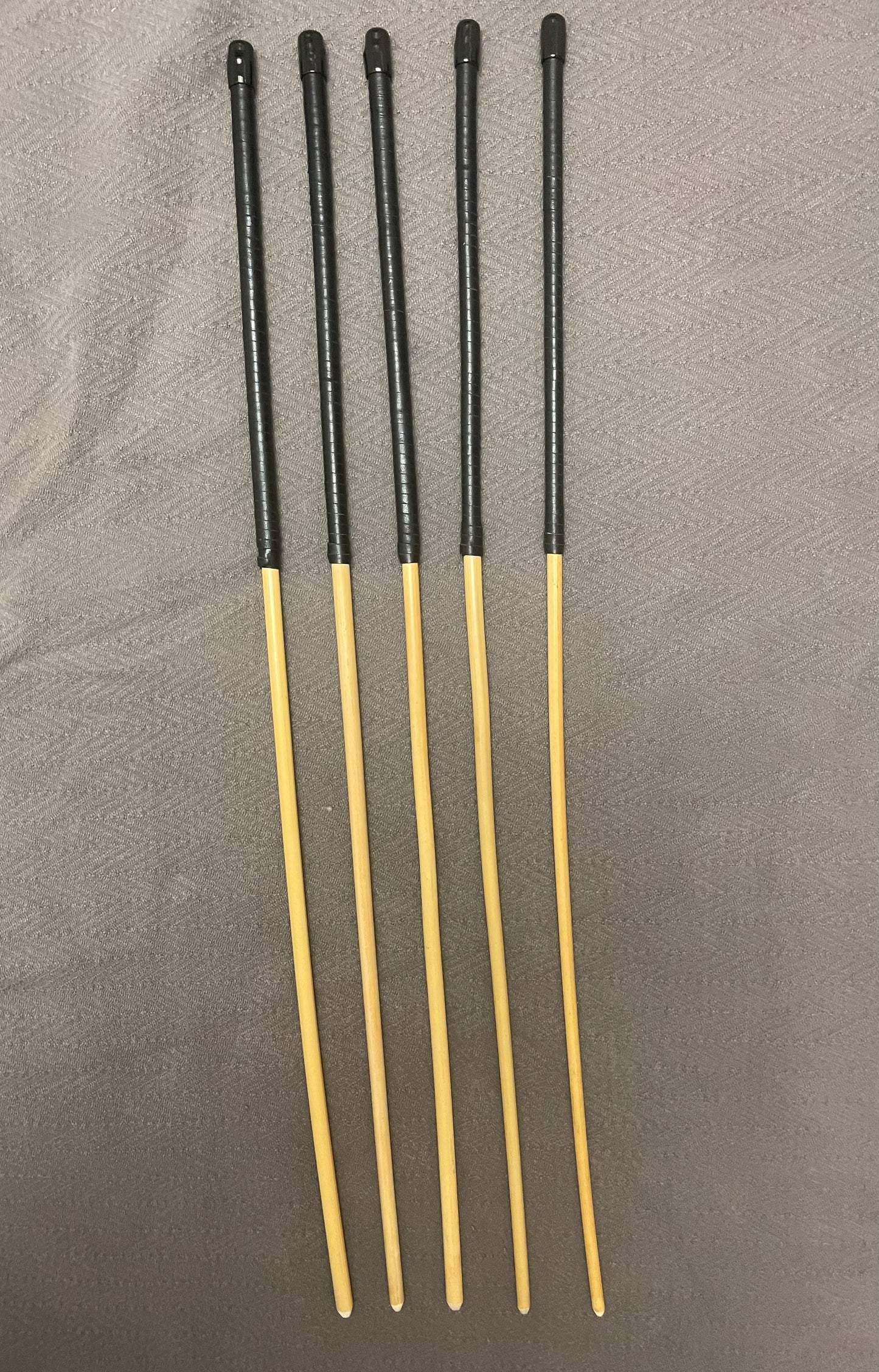 Knotless Dragon Canes / No Knot Rattan Canes / Ultimate Dragon Canes / BDSM Canes Set of 5 - 83 to 85 cms Length - Black Kangaroo Leather Handles - Englishvice Canes